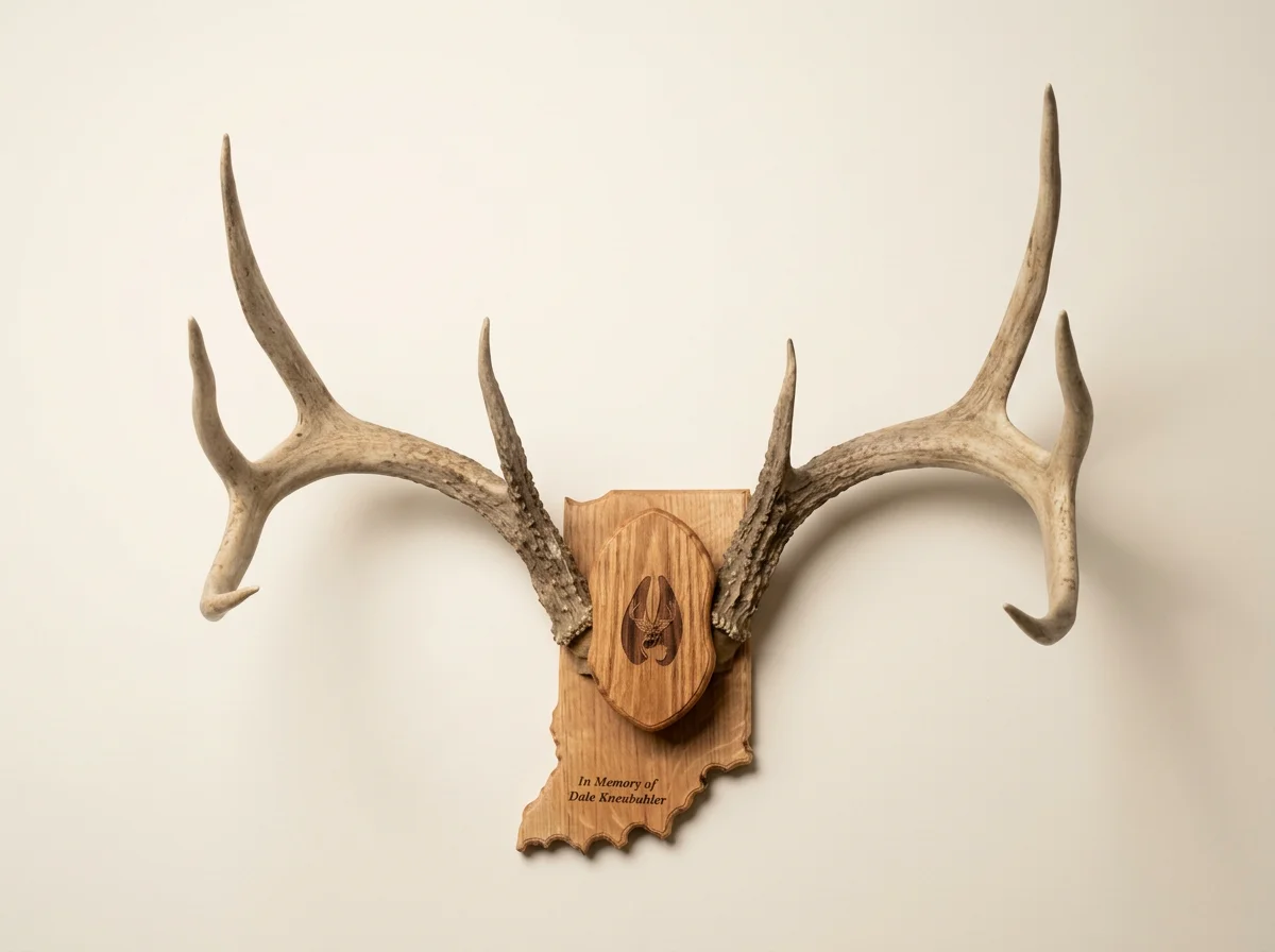 Custom State Shaped Deer Antler Mount