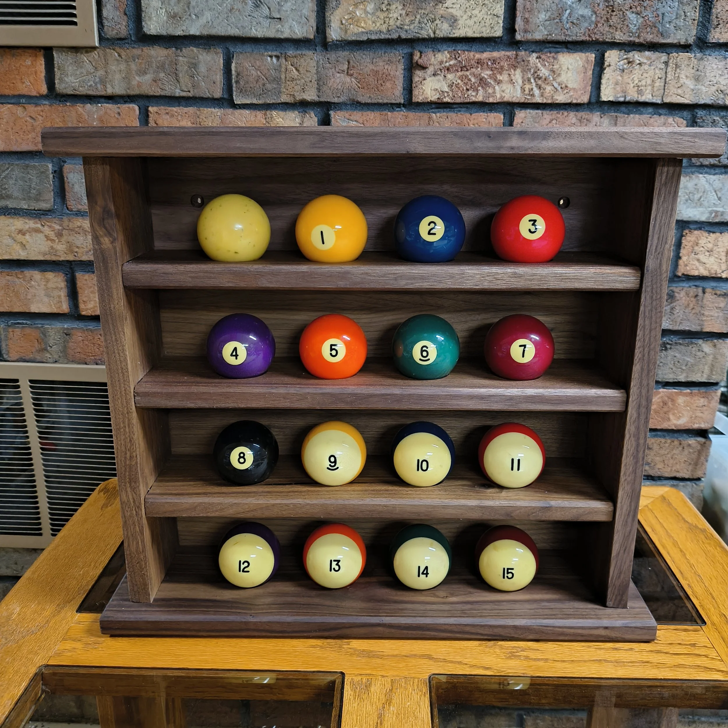 Solid Wood Billiard Ball Display Rack