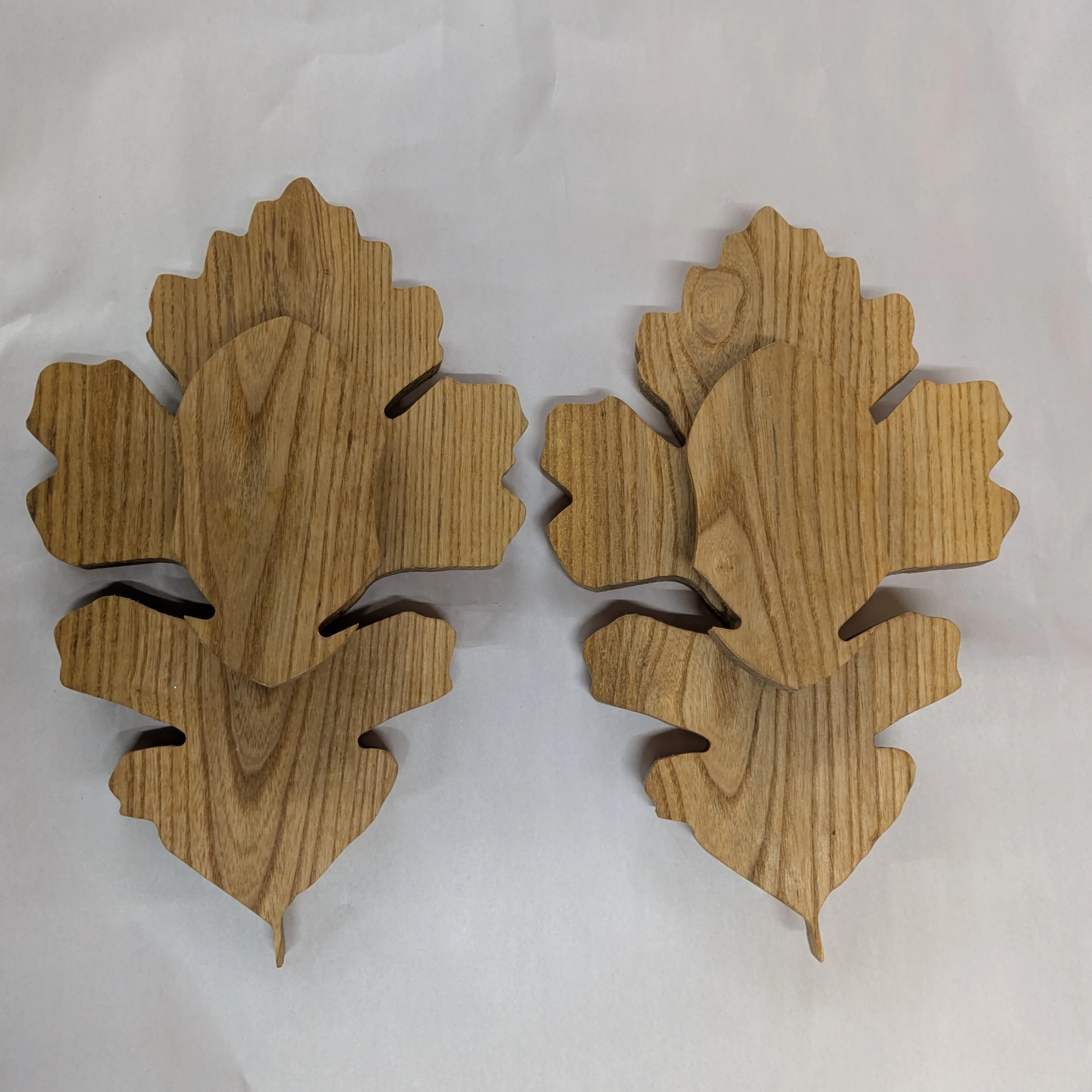 Deer Antler Mount - Oak Leaf Shape PAIR
