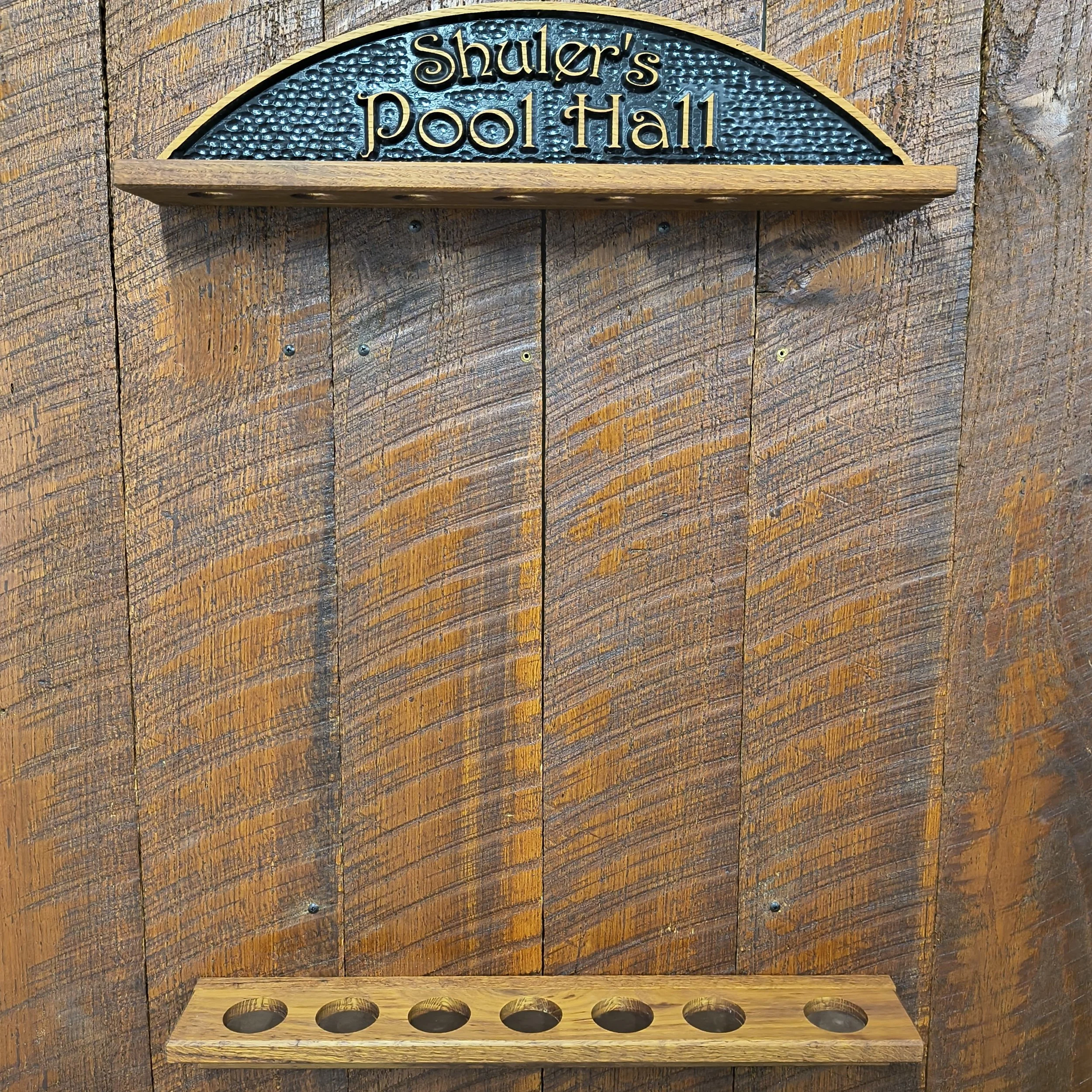 Handcrafted Personalized Pool Cue Wall Rack