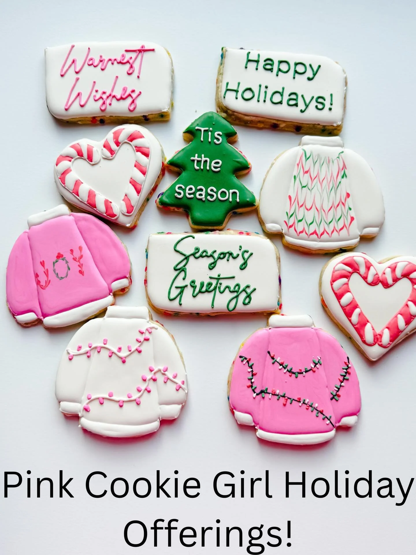 Holiday orders are open 🤍  use code support small biz for 15% off now through December 5. Limited availability on everything complete order before we&rsquo;re out! 
I can&rsquo;t to create holiday magic for you ❤️ 

#pinkcookiegirl #albanycustomcook