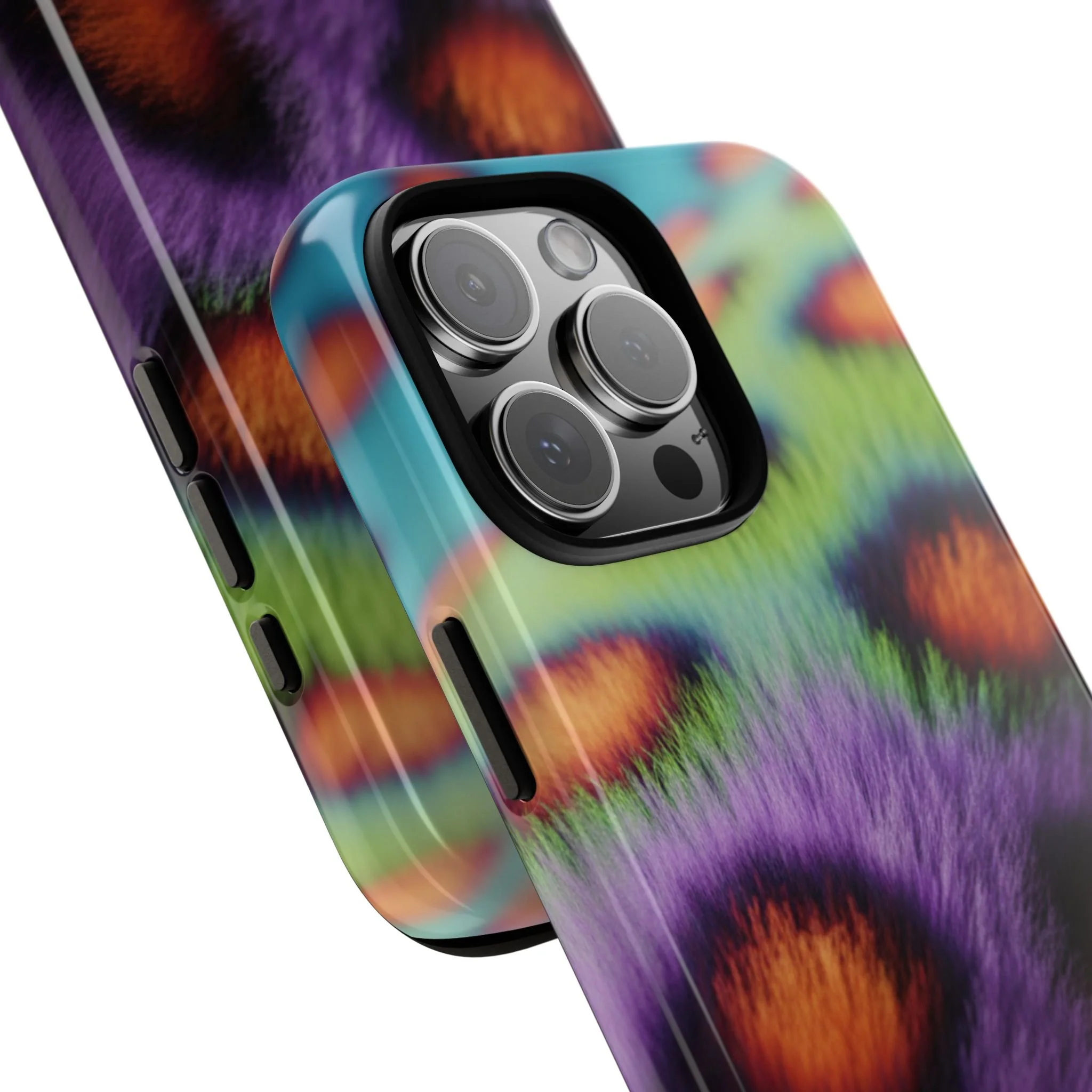 Colorful Fuzzy Cheetah Tough Phone Case
