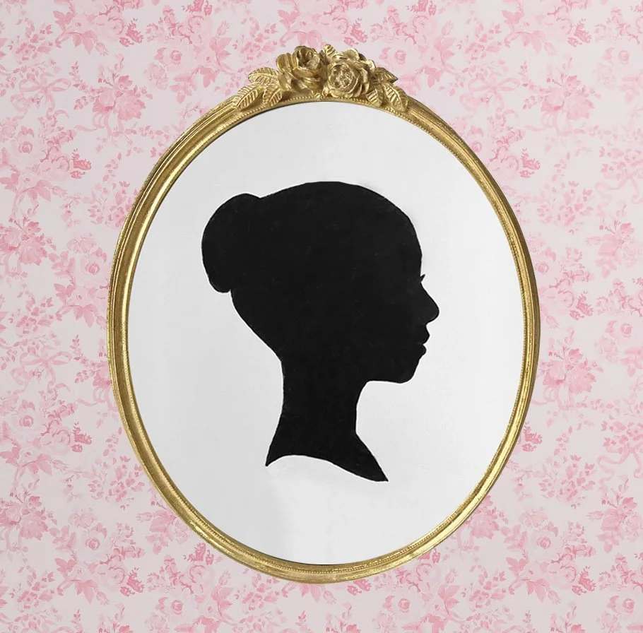 Hand-Painted Silhouette Portrait on Archival Linen Paper