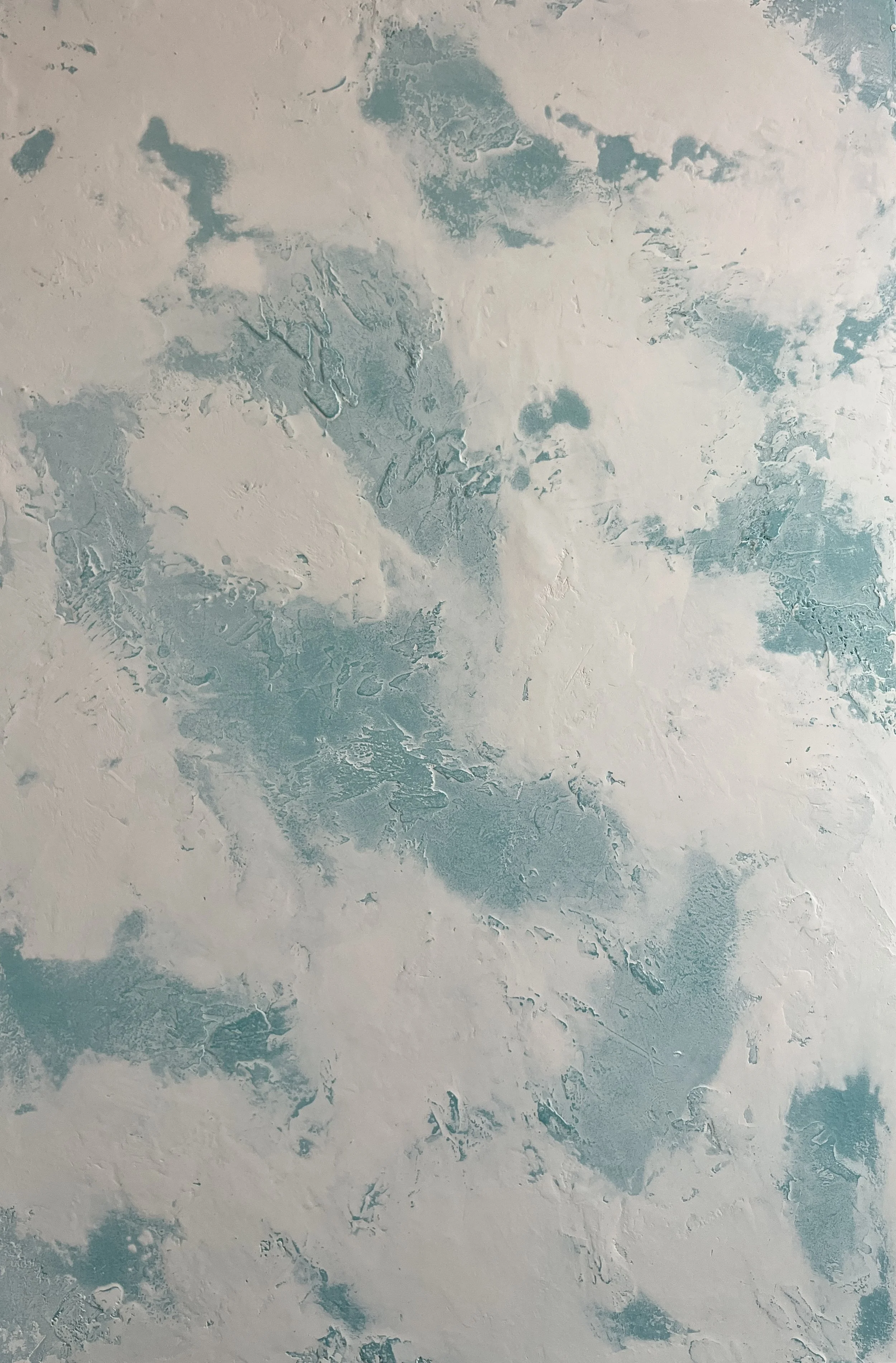 N120 - Aqua and White Plaster - 24” X 36”