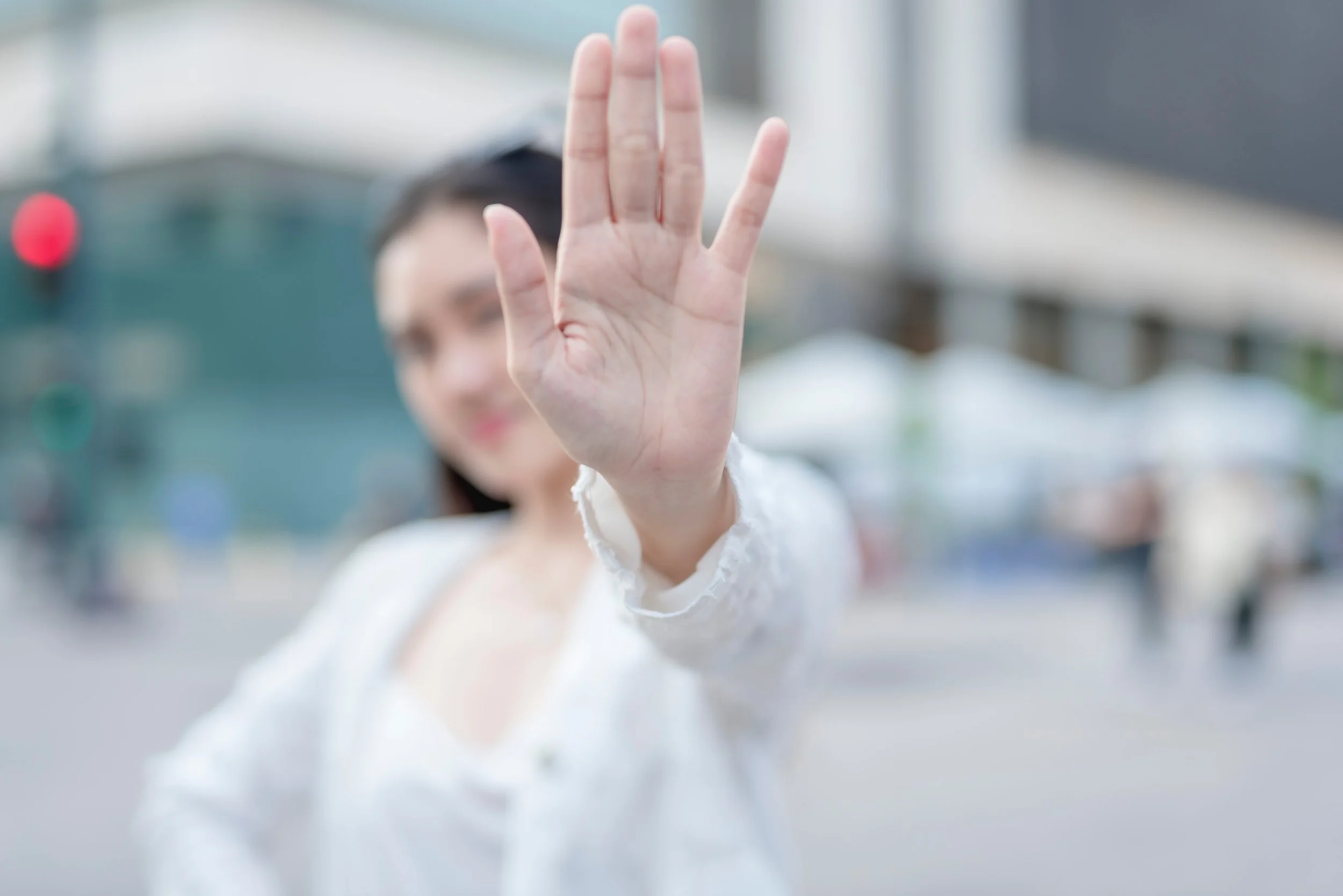Gen Z Hand Up Signaling Stop I don't Feel Safe