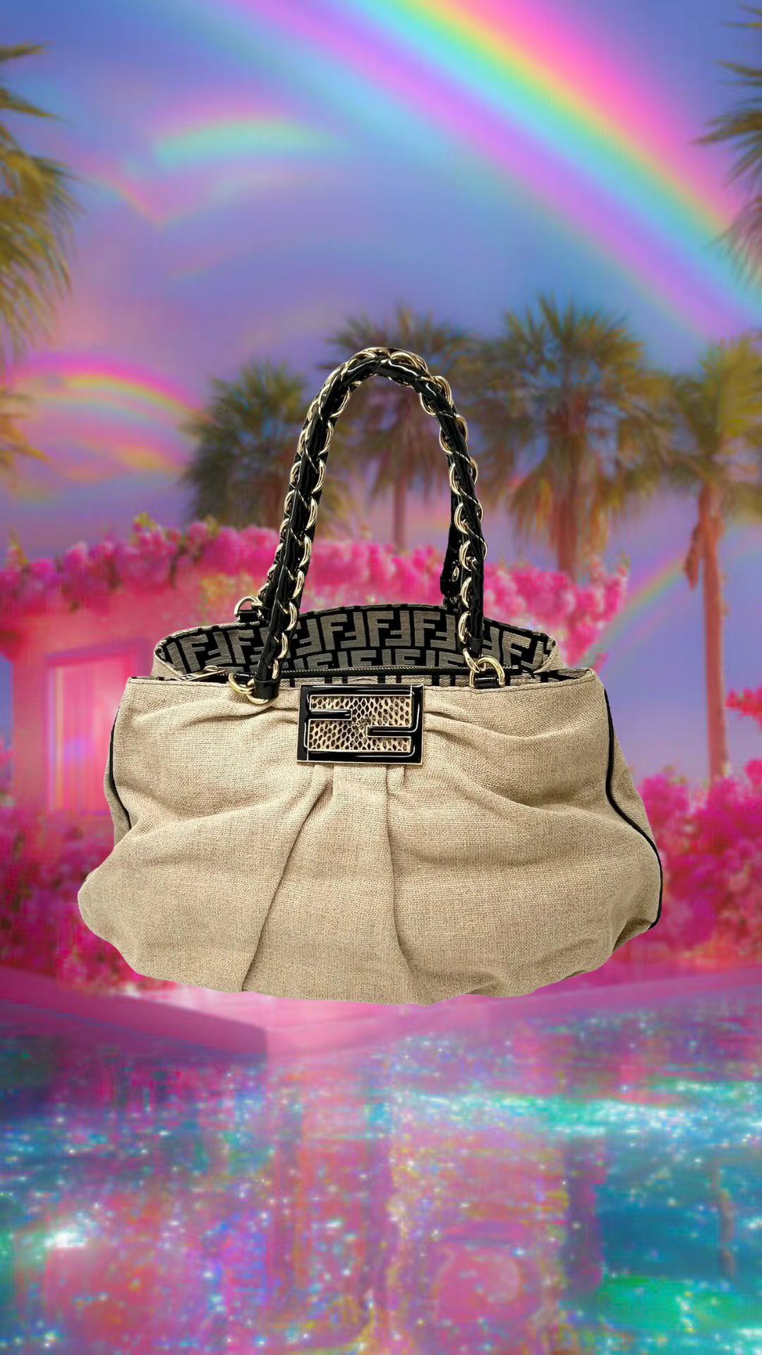 Rare Fendi Canvas Mia Tote