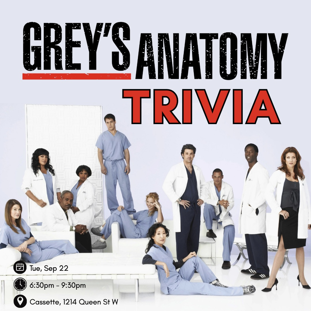 Grey's Anatomy Trivia at Cassette (Seasons 1-12)