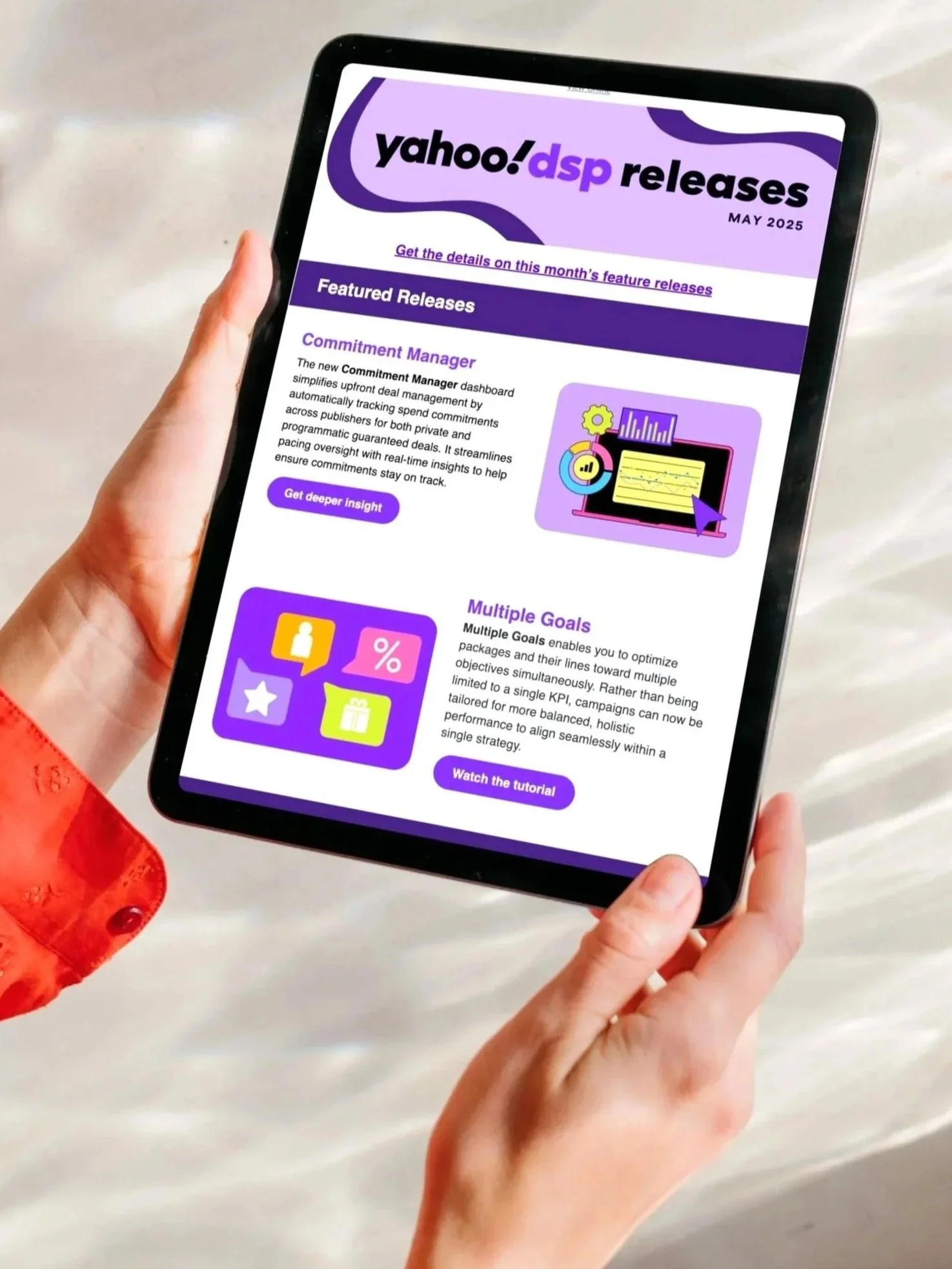 The May issue of the Yahoo DSP Feature Release Newsletter.