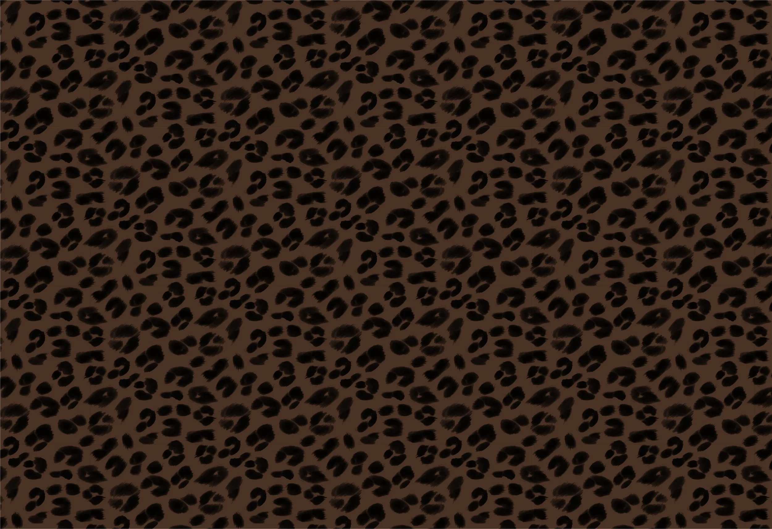 Close-up of a leopard print pattern with black spots on a brown background.