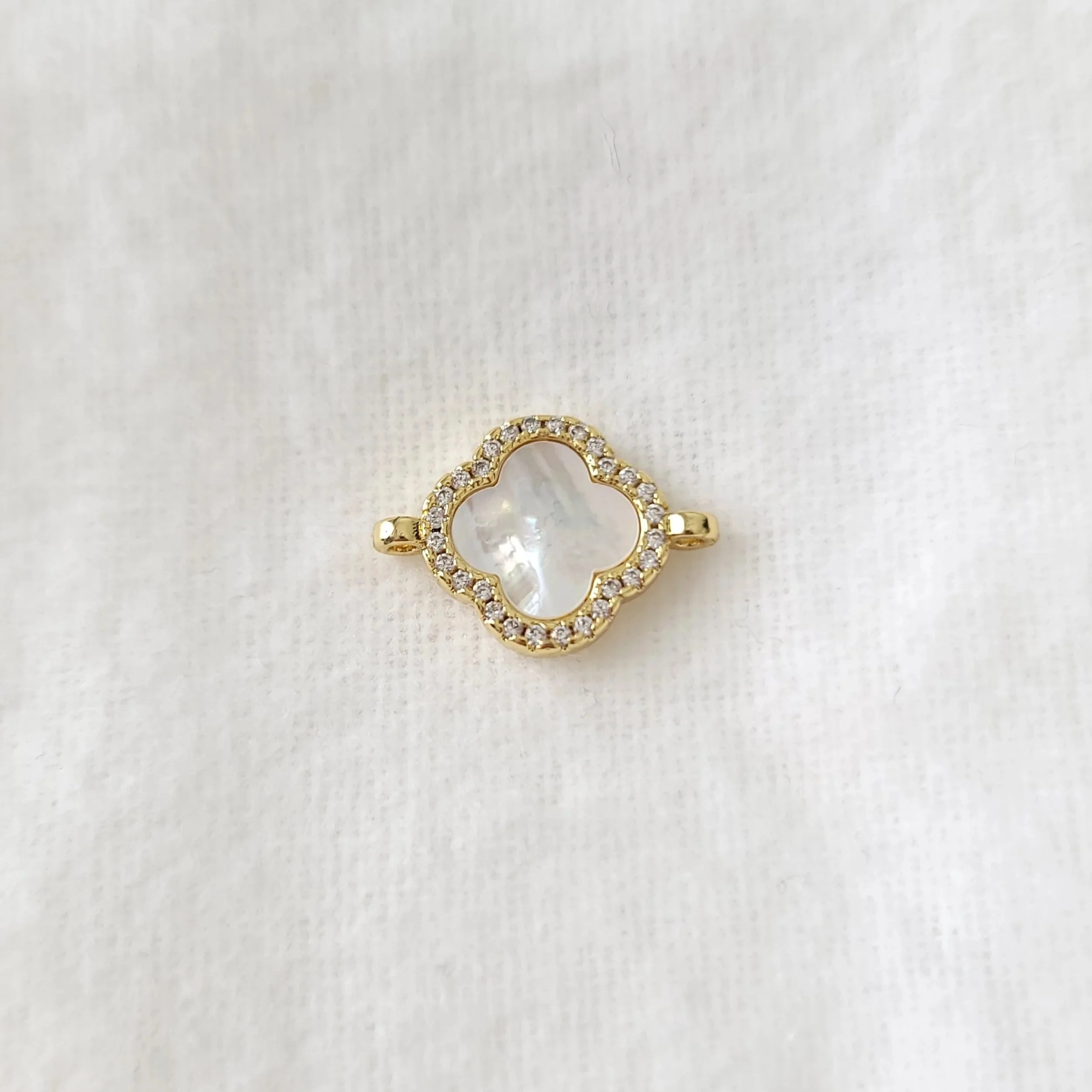 Gold Filled Mother of Pearl KiraKira Clover