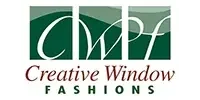 Logo of Creative Window Fashions with stylized green and white window graphics and text.
