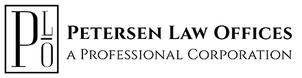Logo for Petersen Law Offices, a professional corporation.