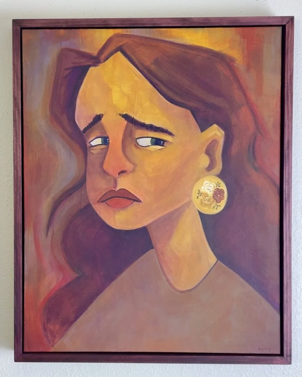 The Salt That She Became, 24"x38" Oil on Canvas with custom frame