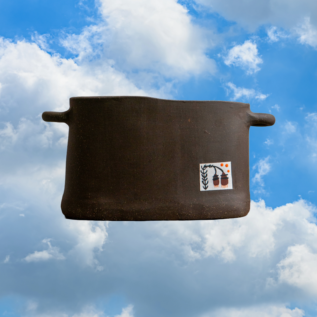 Container with Folk Art Flowers