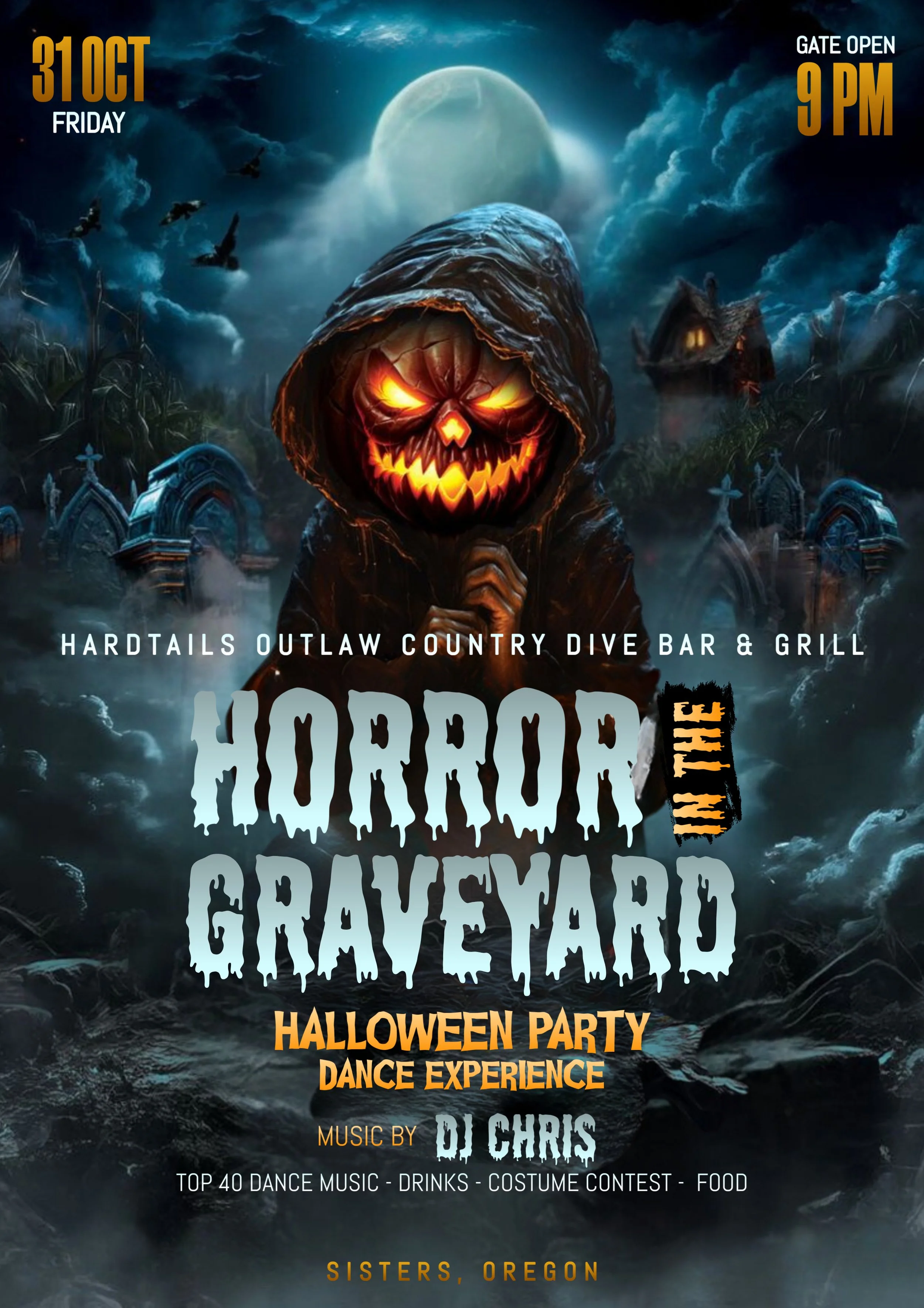 Horror In the Graveyard party at Hardtails