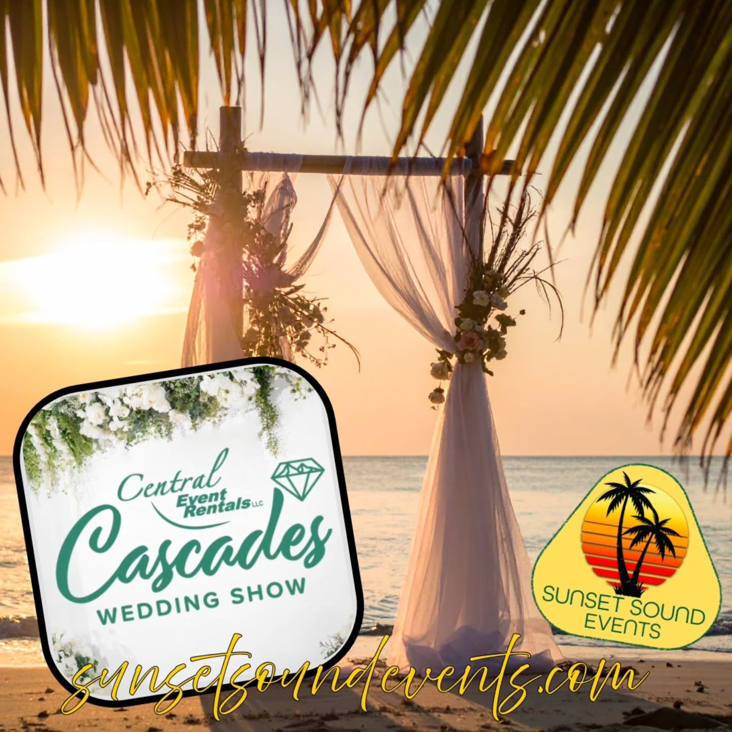 Get ready to elevate your event with @sunsetsoundevents at the @cascadeswedding this Saturday! Meet our team, learn about our 20+ years of experience in Central Oregon, and discover how our DJ services, photobooth, lighting, cold sparklers, and A/V s