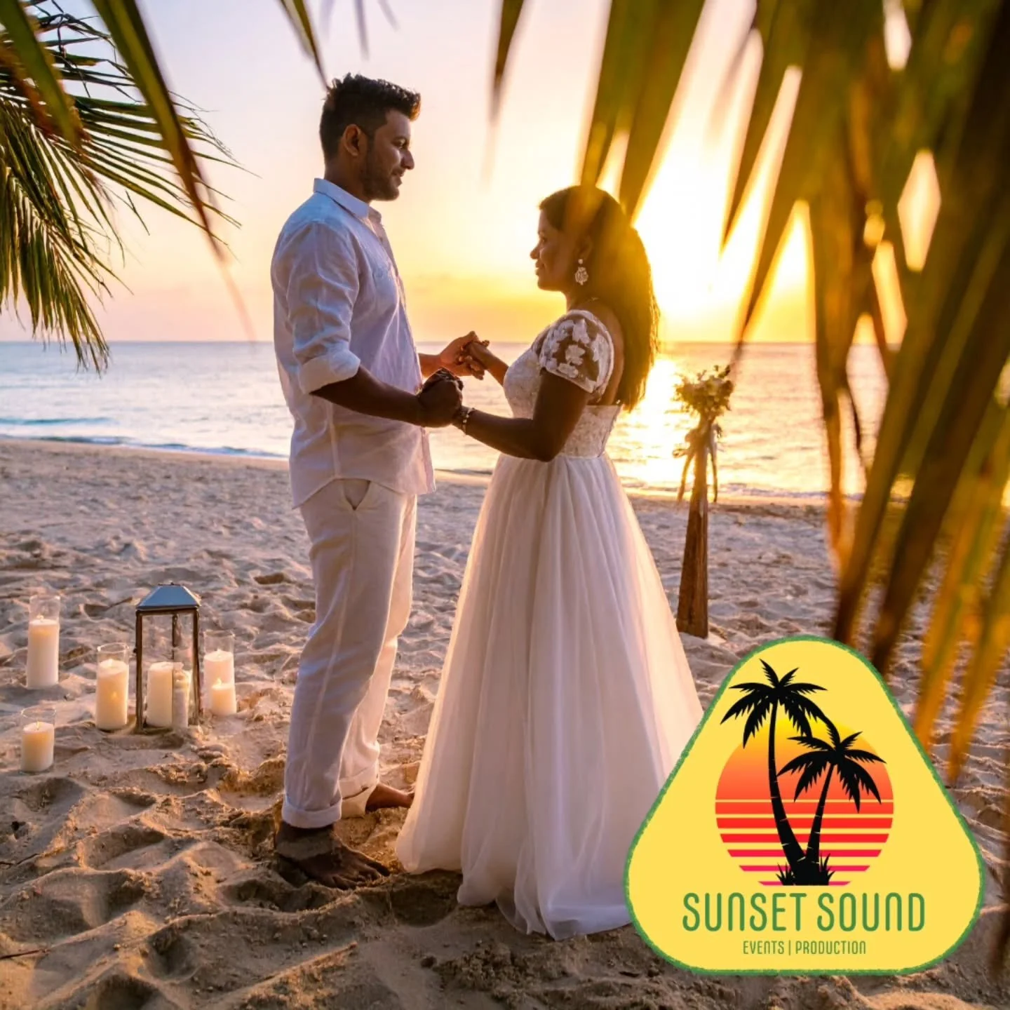 @sunsetsoundevents nothing beats a warm summer night wedding. Booking now for DJ services for your wedding. Have a tropical day.