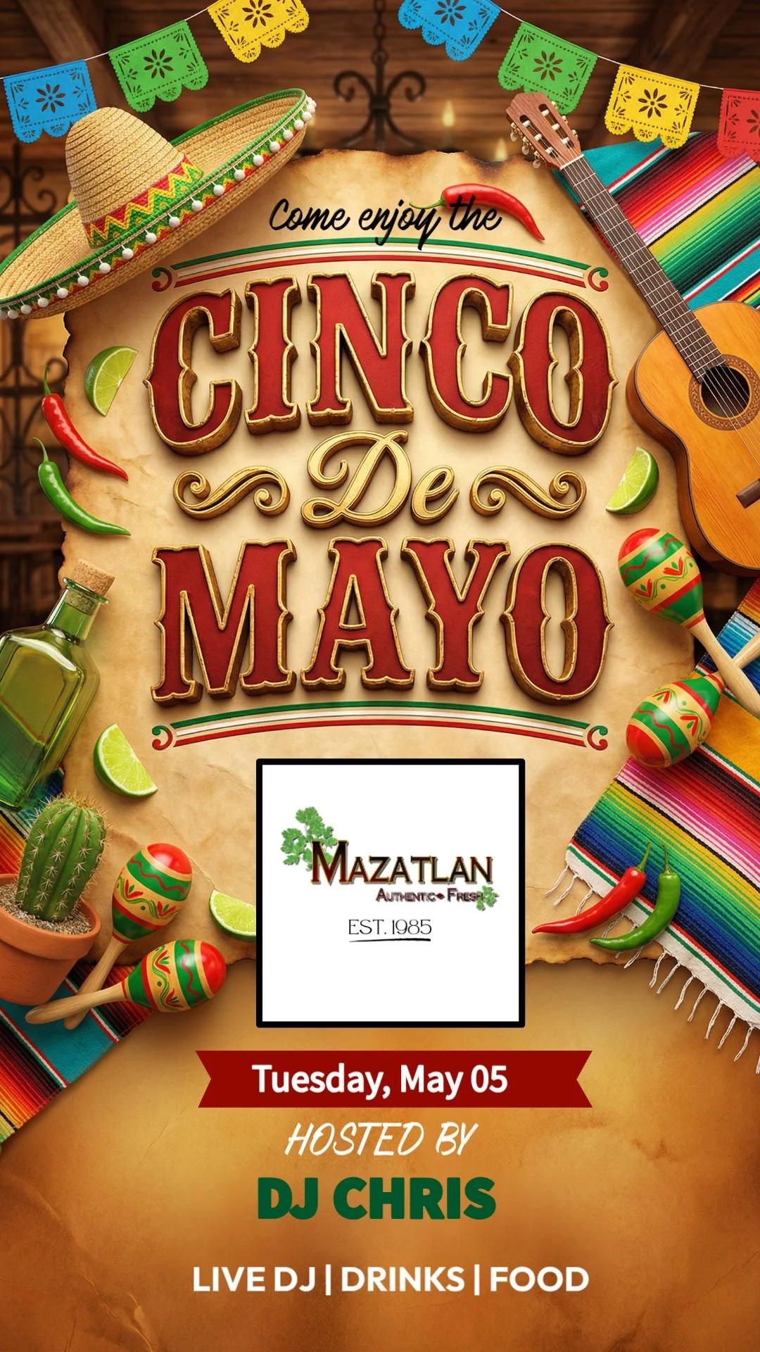 Tommorrow night. Come celebrate with us at Mazatlan Mexican Restaurant Redmond off of hwy 97.