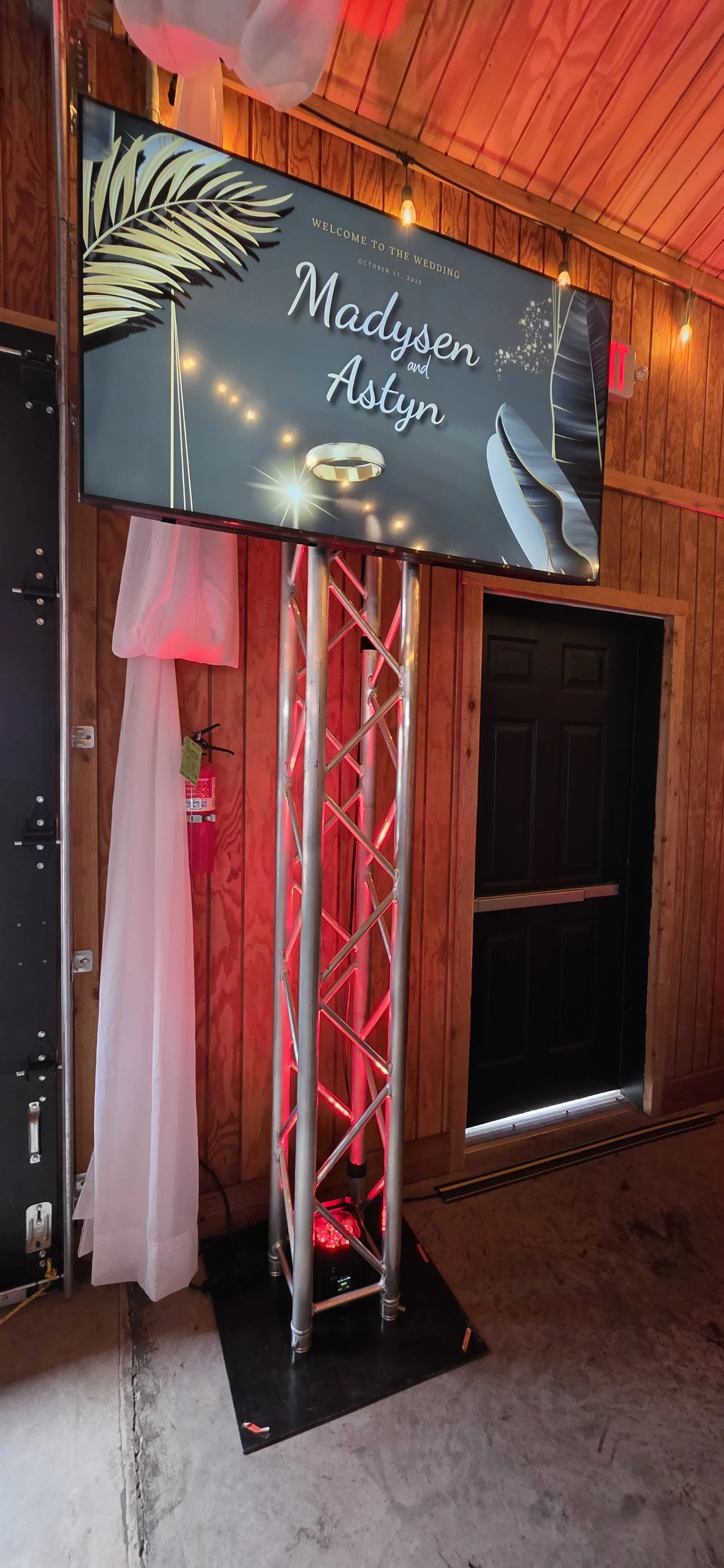 Sunset Sound Events can help enhance your package with a TV display that brings your event to life. Use it to showcase a custom slideshow, highlight special moments, or simply add excitement with your own text and graphics. It’s a great way to create