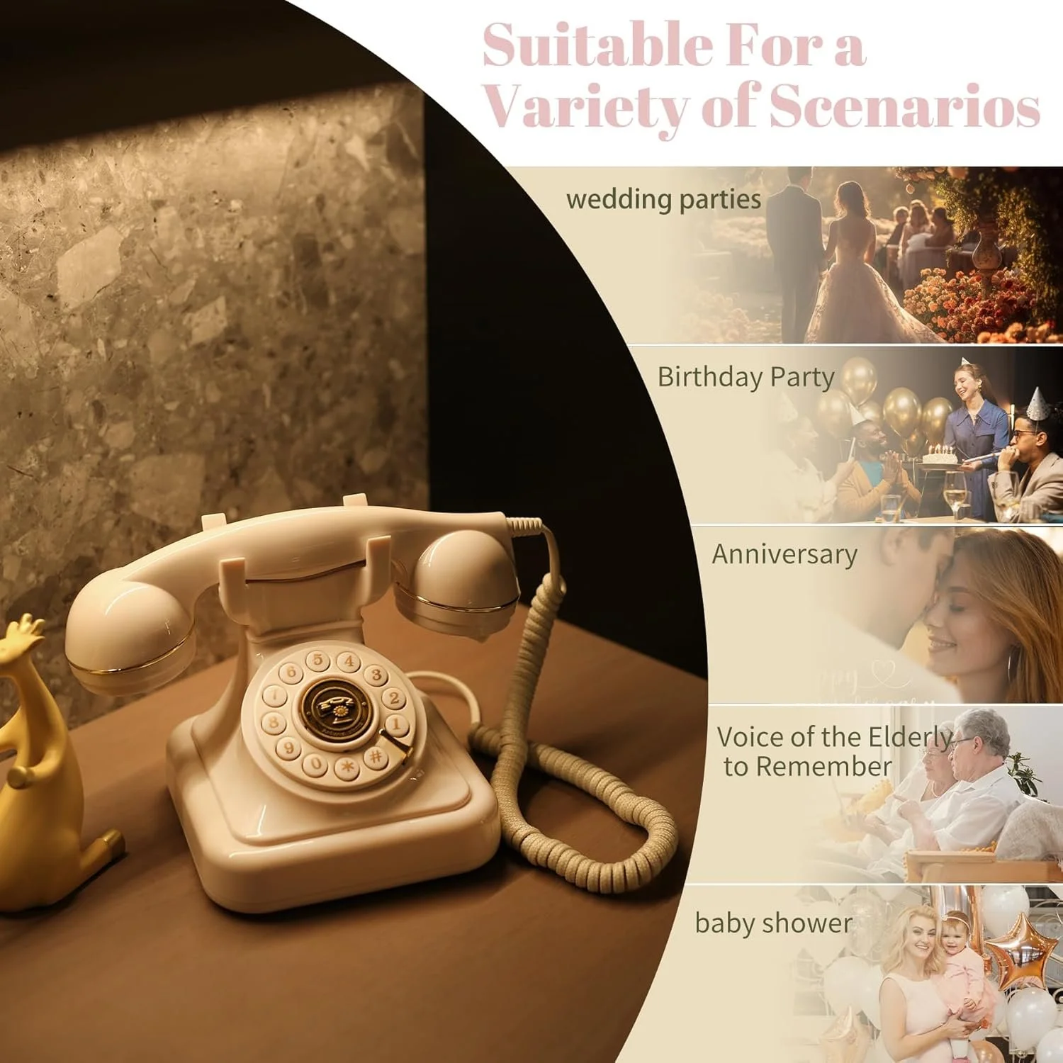 Sunset Sound Events now offers the Wedding Greeting Phone, a fun and personal way to capture messages from the people who matter most. Customize your greeting to welcome your guests, and let them record heartfelt notes, stories, and well‑wishes for y