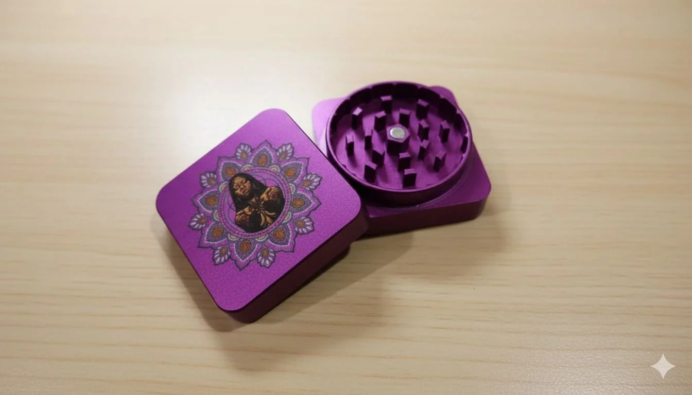 Grinder metálico forma cuadrada Morado Mediano