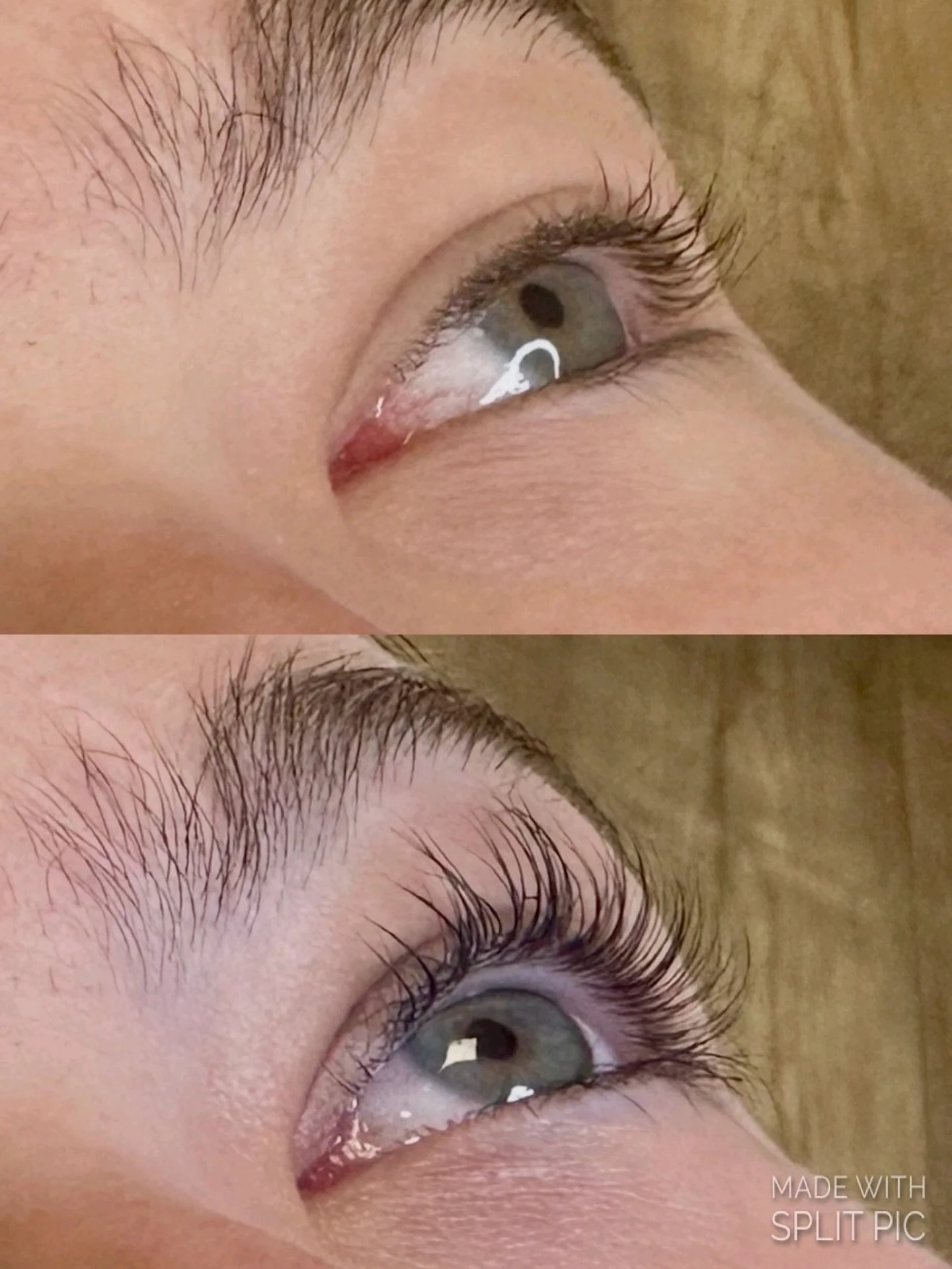 Lash lift and tint. Before and after. Beautiful outcome 😊