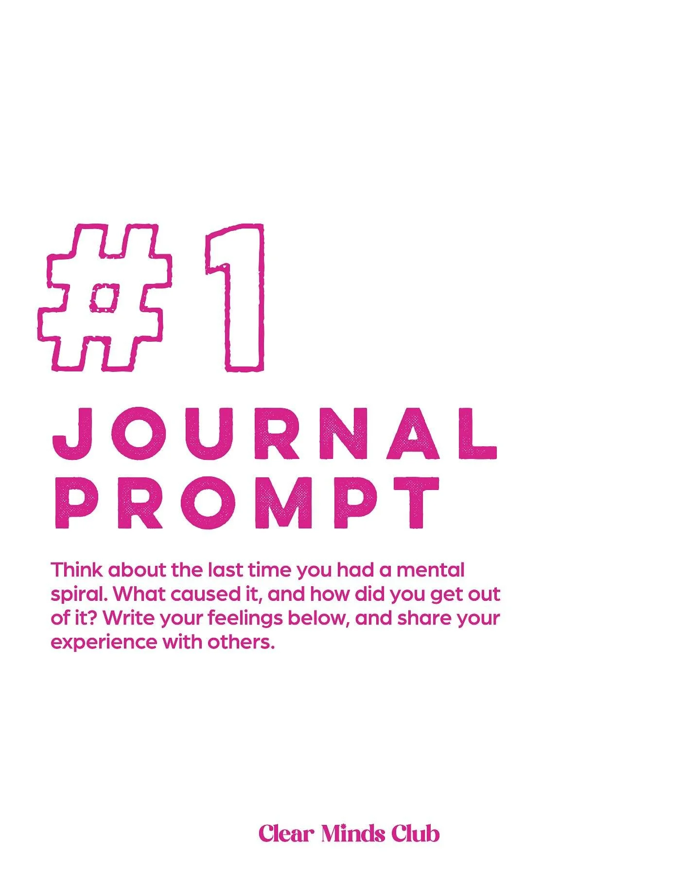 Journal Prompt #1

Think about the last time you had a mental spiral. What caused it, and how did you get out of it? Write your feelings below, and share your experience with others.

#mentalhealth #mentalwellbeing #mentalhealthsupport #branding #gra