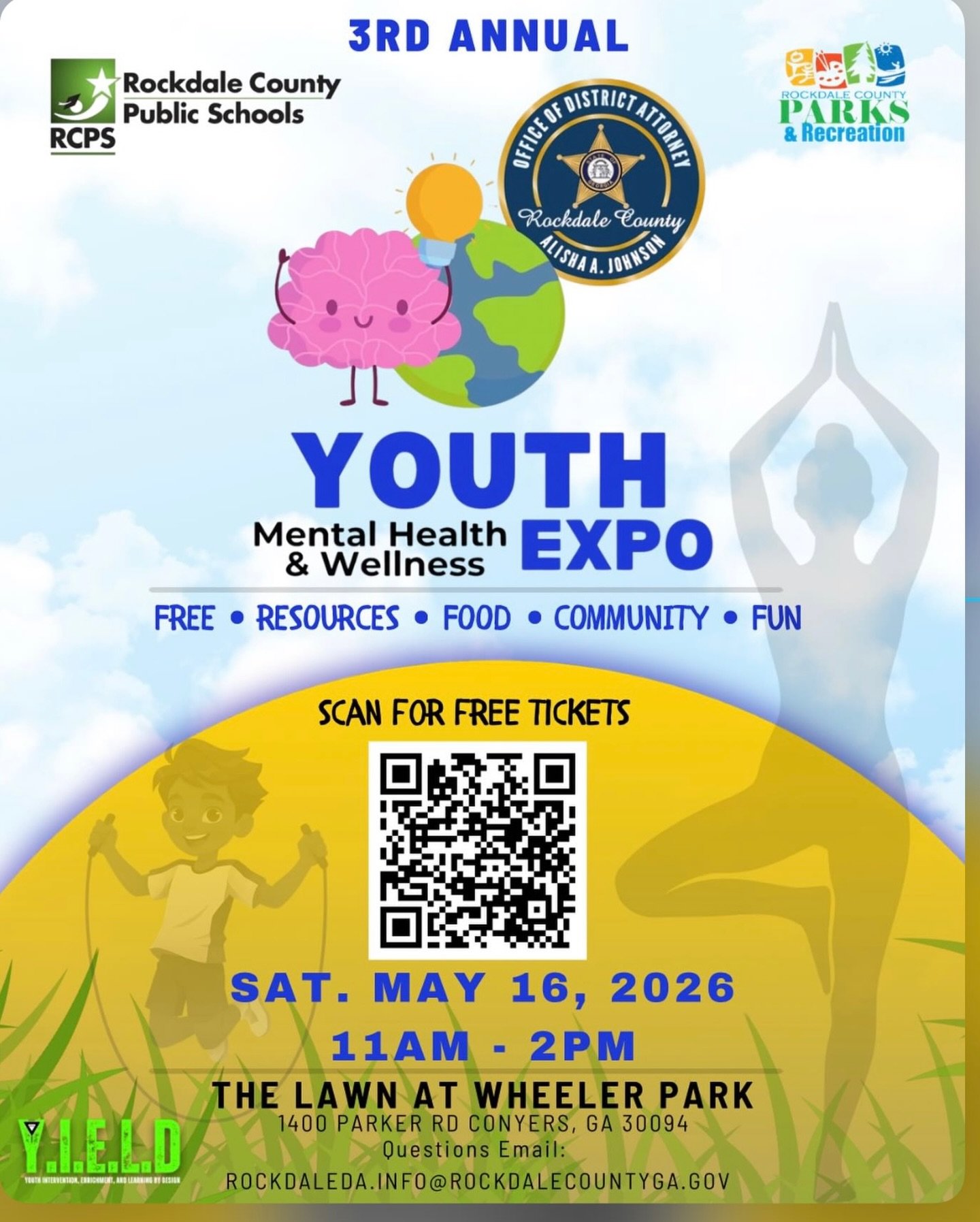Join us on Saturday, May 16 for the 3rd Annual Youth Mental Health &amp; Wellness Expo at The Lawn at Wheeler Park in Conyers.

This free event brings youth, families, and community together for resources, food, fun, and support.

Stop by my table fo