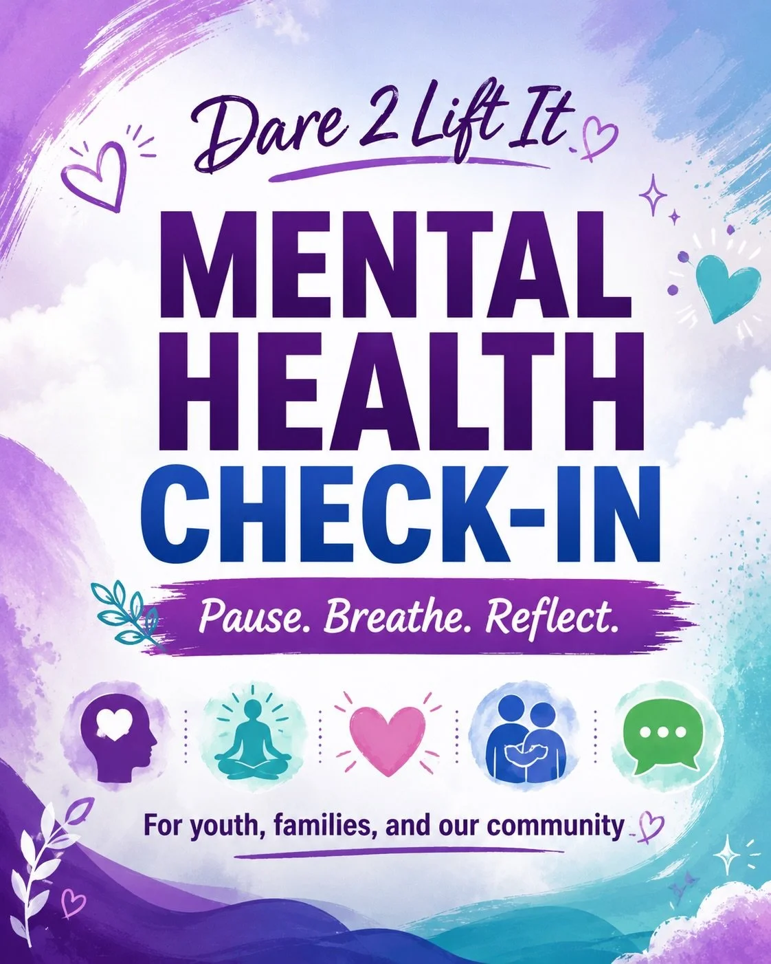 Mental health check-in 💜

Sometimes life shifts in ways that feel heavy, unexpected, and hard to carry. In those moments, one of the most powerful things we can do is pause and ask ourselves the truth:

What am I feeling today? 
What do I need more 