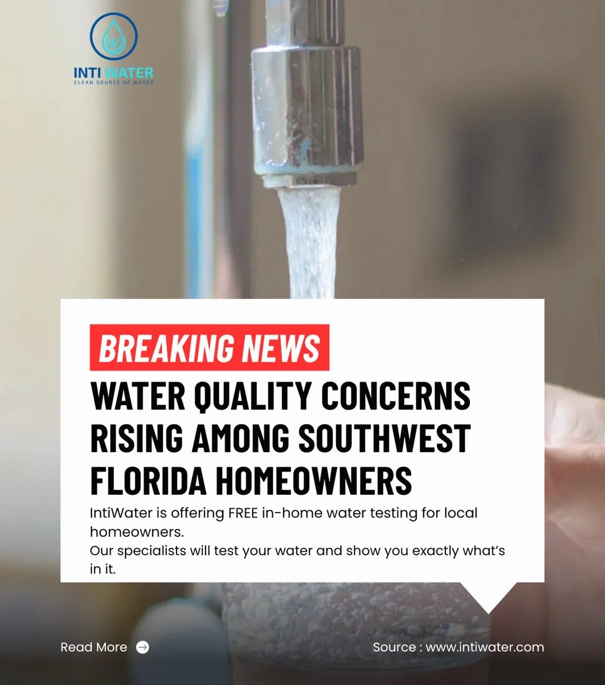 🚨 BREAKING NEWS
Water Quality Concerns Rising Among Southwest Florida Homeowners

Many homes across Southwest Florida experience extremely hard water and high mineral content, which can lead to:

&bull; Dry skin and hair
&bull; White spots on dishes