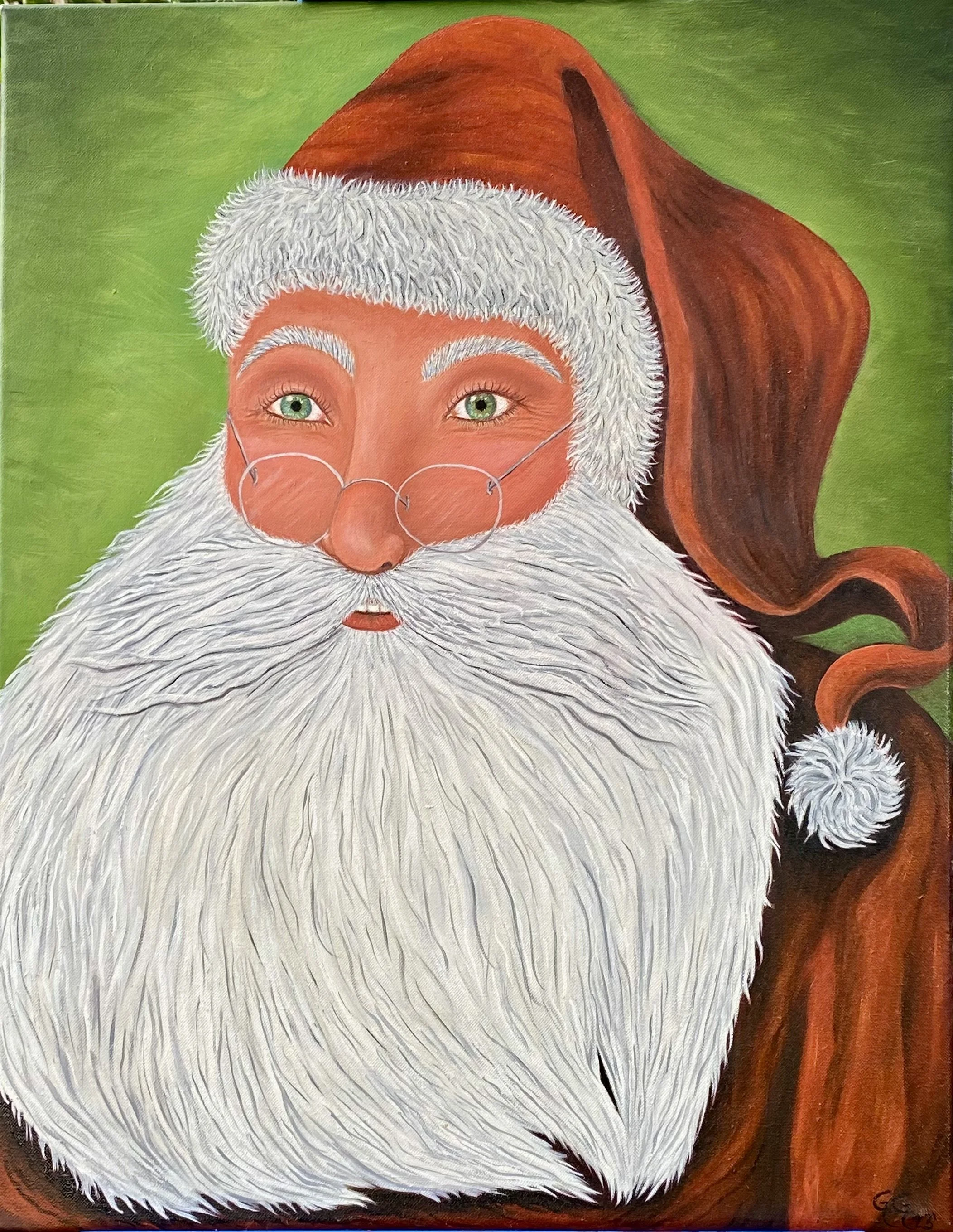 Santa Claus oil painting on canvas. made to order