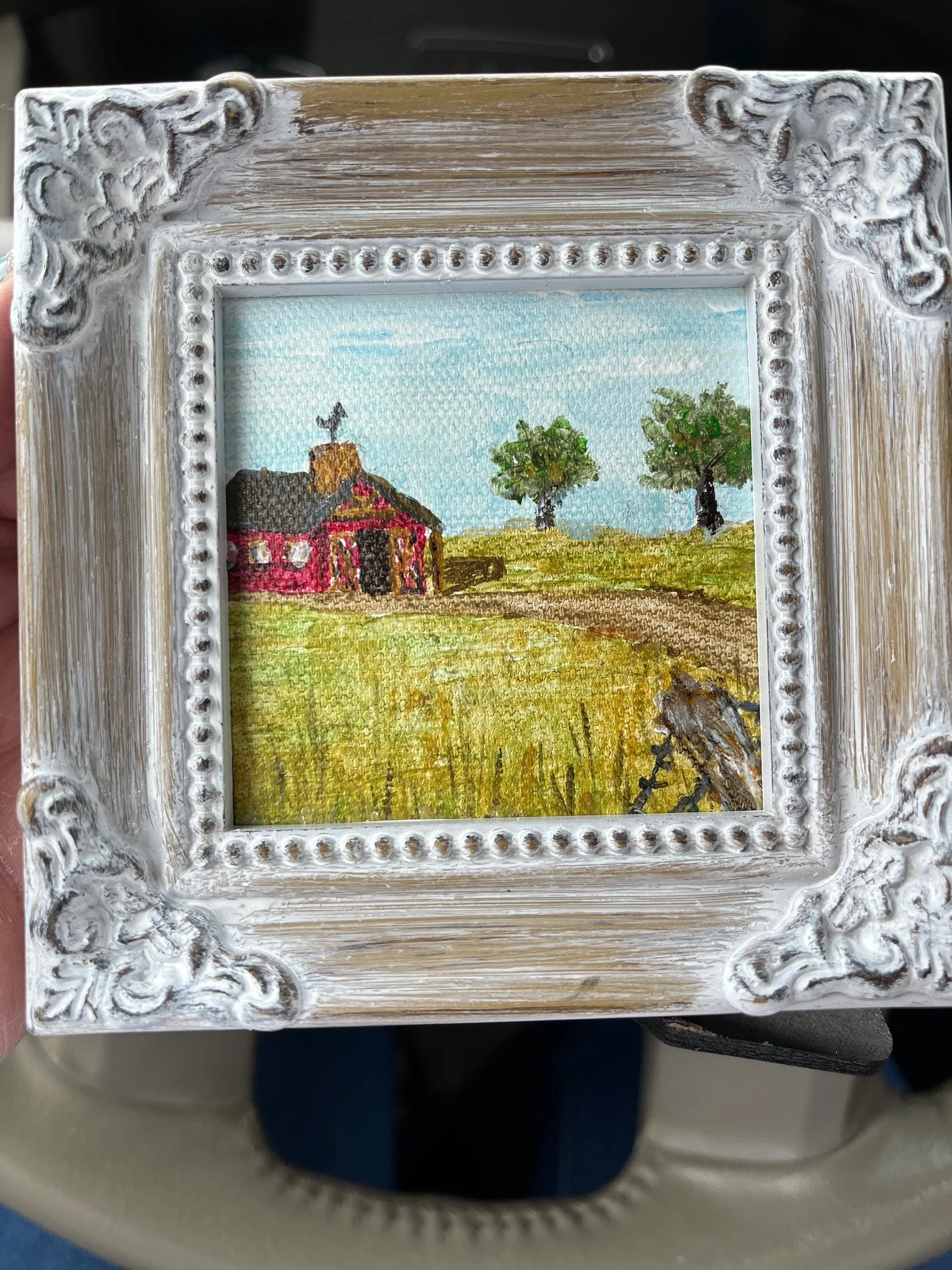 'Fallen Fence' 2x2 Acrylic (SOLD)