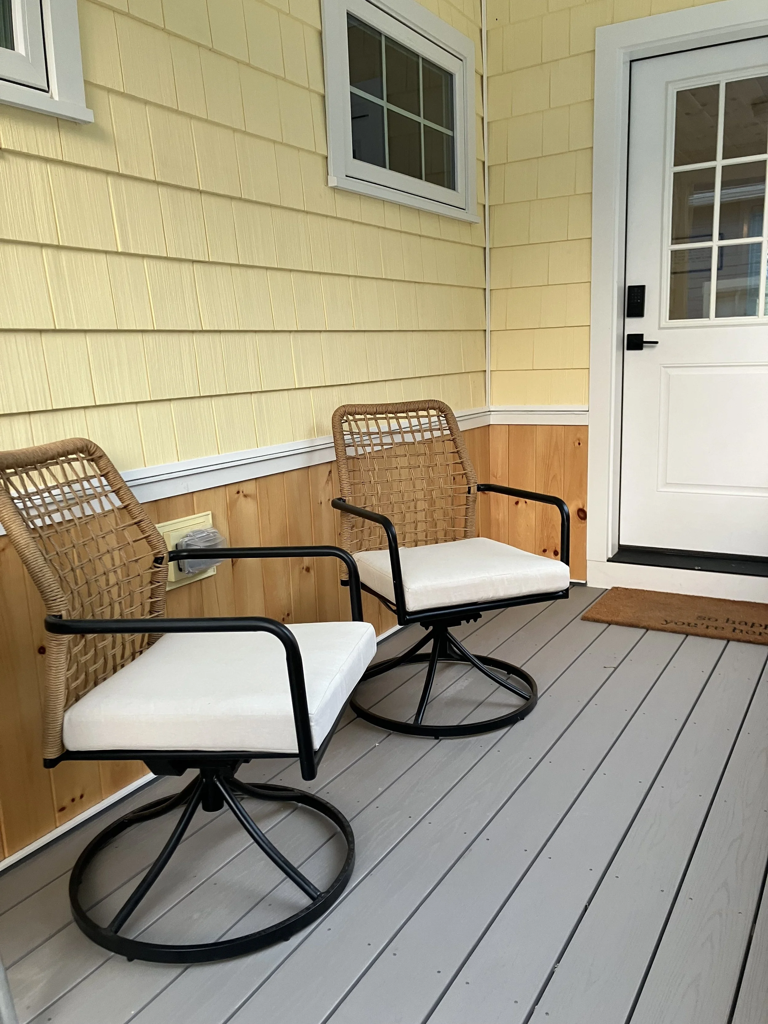 Front Porch Furniture Overlooking Ball Field