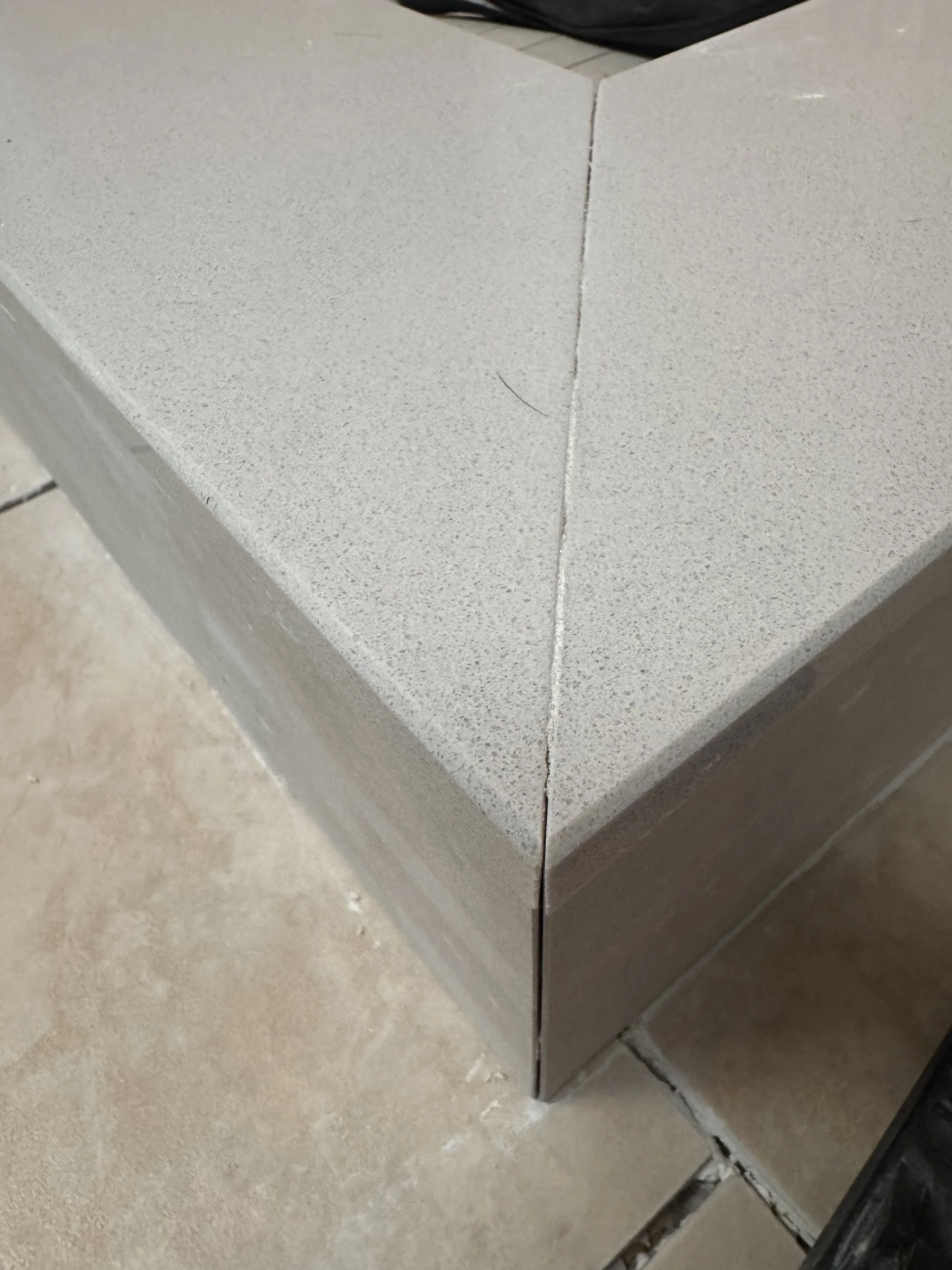 Marble shower curb. Tile installation. Shower installation. Bathroom renovation. Halifax, Dartmouth, Bedford, Lower Sackville, Hammonds Plains, Fall River, Timberlea