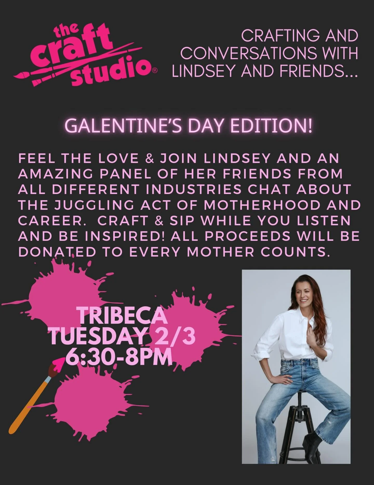 Get ready for the most epically awesome Galentine&rsquo;s Day event ever!  Lindsey&rsquo;s Crafting &amp; Conversations is back and this time it&rsquo;s for the girls! 
Join Lindsey and a panel of her friends discuss the juggling act that is motherho