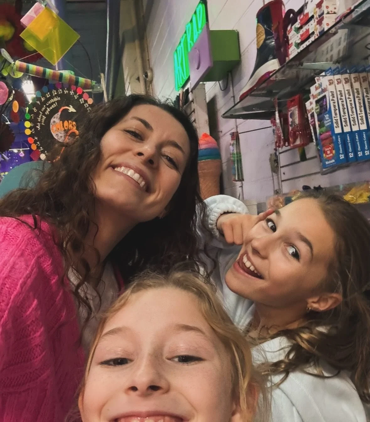 We were built by a mom in 1994.  Taken over by a 21 year old girl who would become a mom and raise her kids while running the business.  And have had the pleasure of being a place to help moms celebrate their kids and bring out their creativity.  Wha