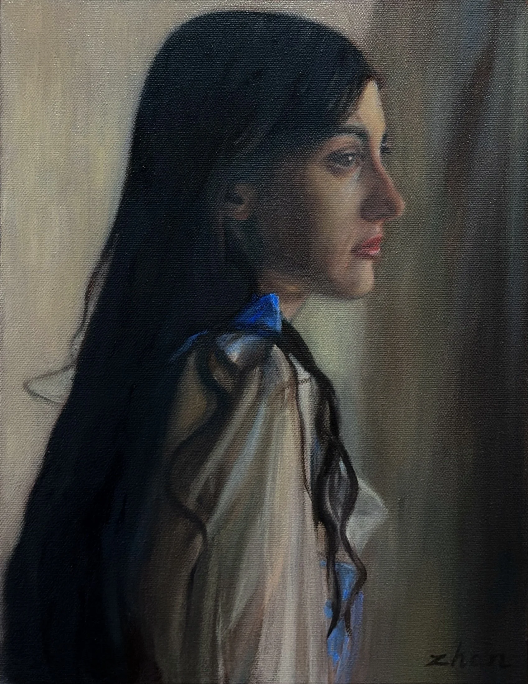 Portrait painting study, 14 x 11”, oil on canvas, 2026.