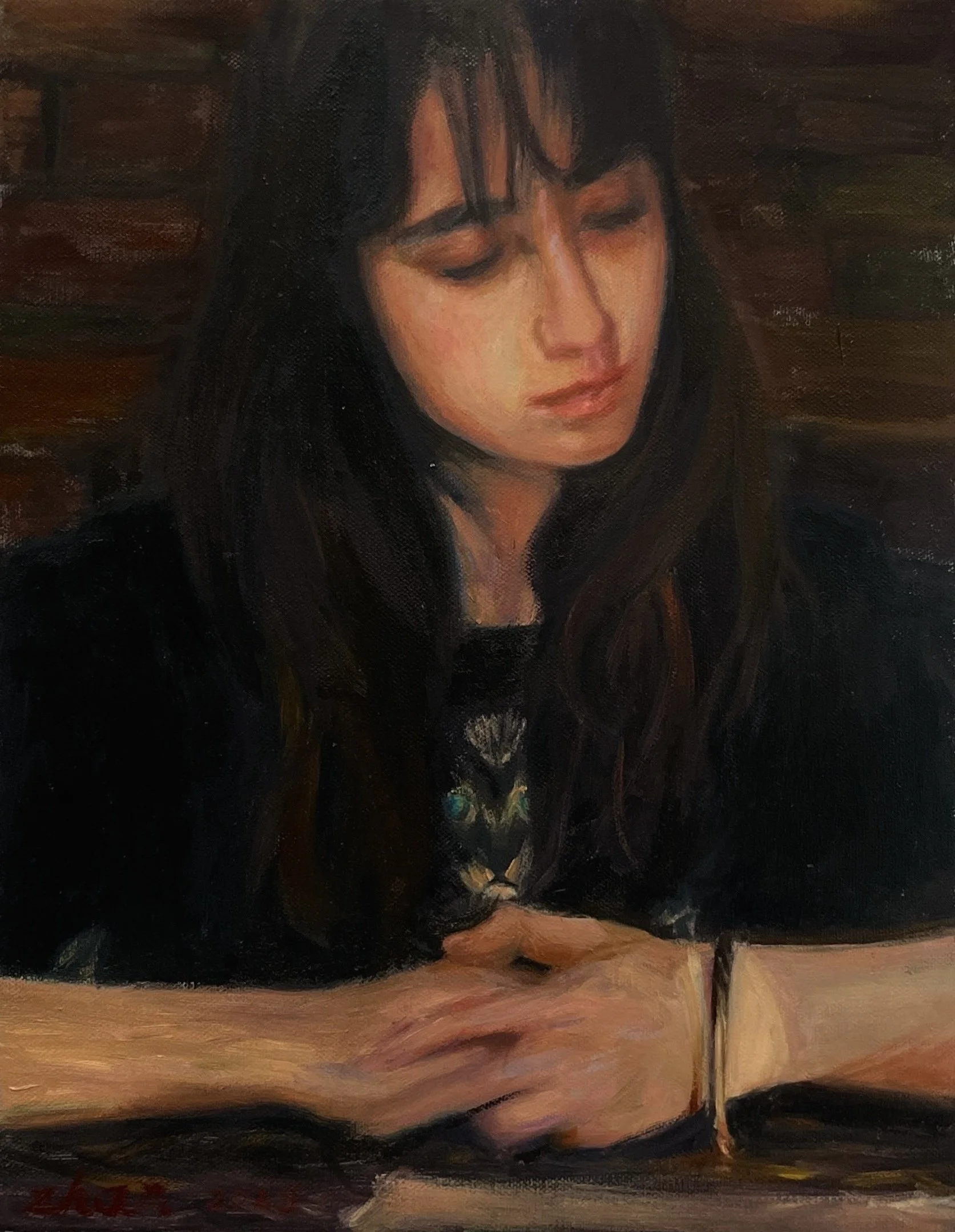 “Cat”, 14 x 11”, oil on canvas, 2025.