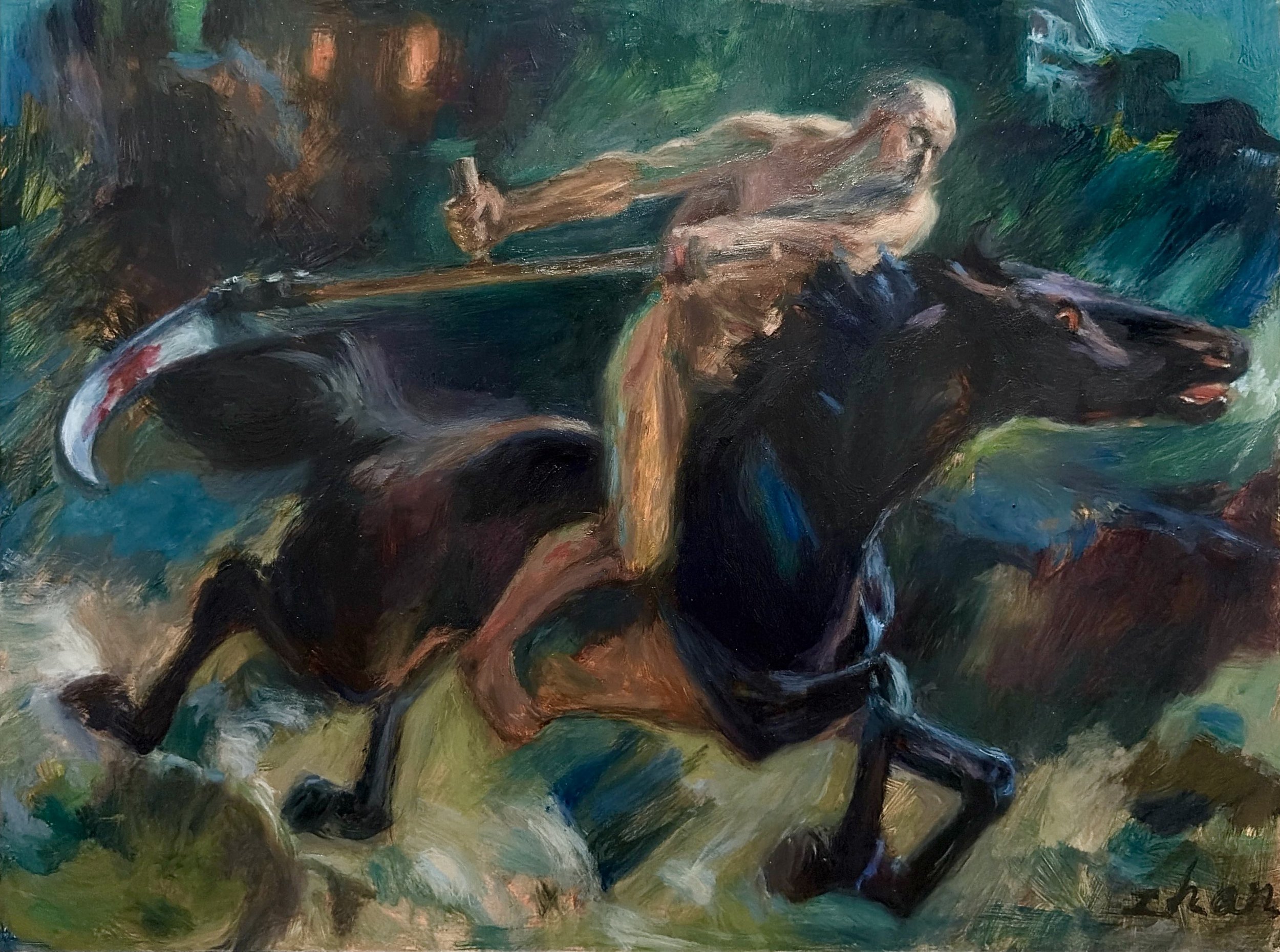 Master copy of Ulpiano Checa y Sanz’s “Le Temps”, oil on panel, 9 x 12”, 2026.