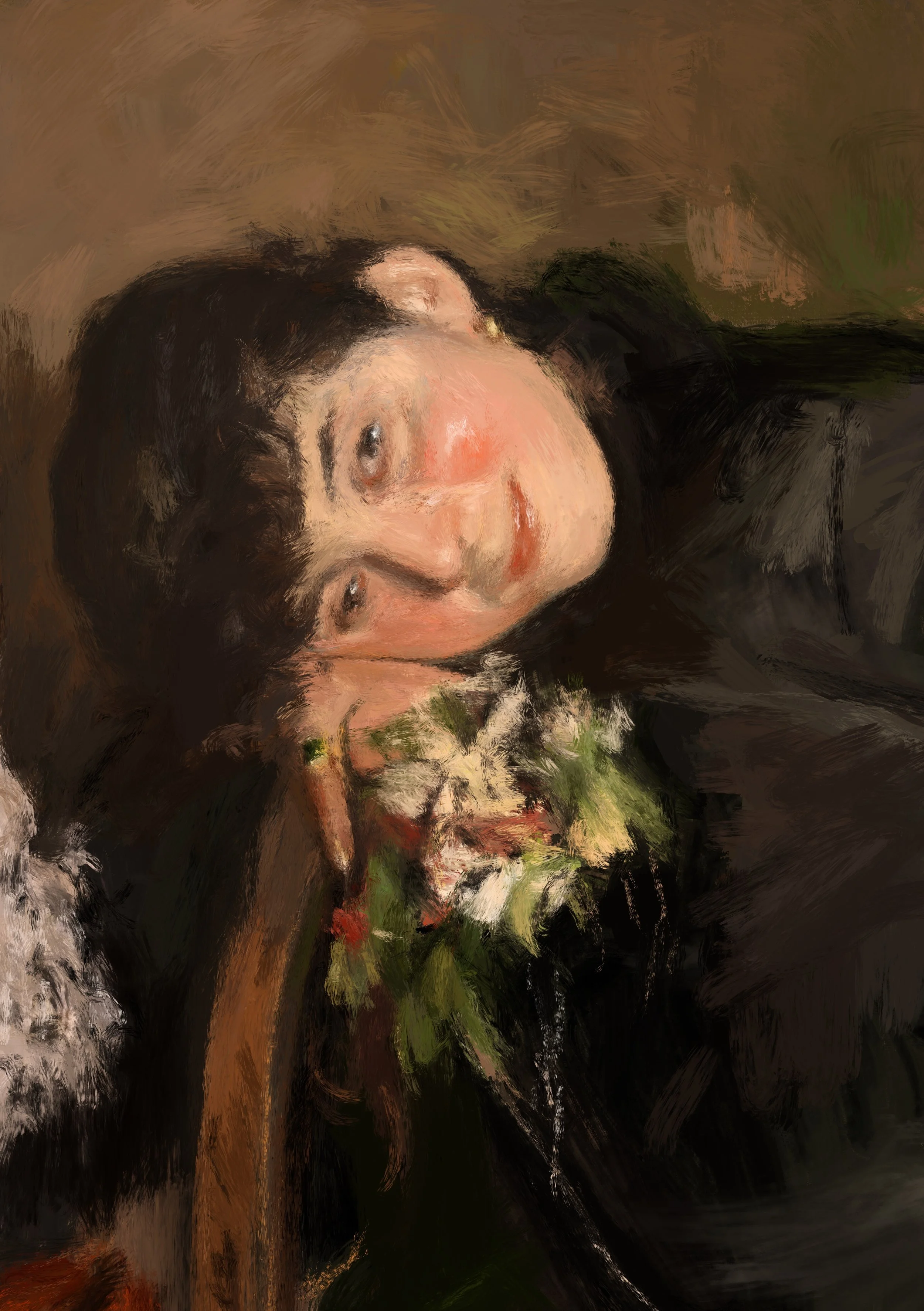 Master copy of Antonio Mancini‘s “On the Eve of Her Wedding” with Procreate on iPad, 2026
