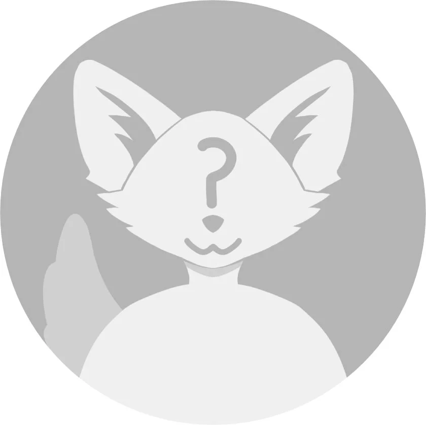 Gray circular icon featuring a cartoon fox with a question mark on its face, smiling and pointing upward.