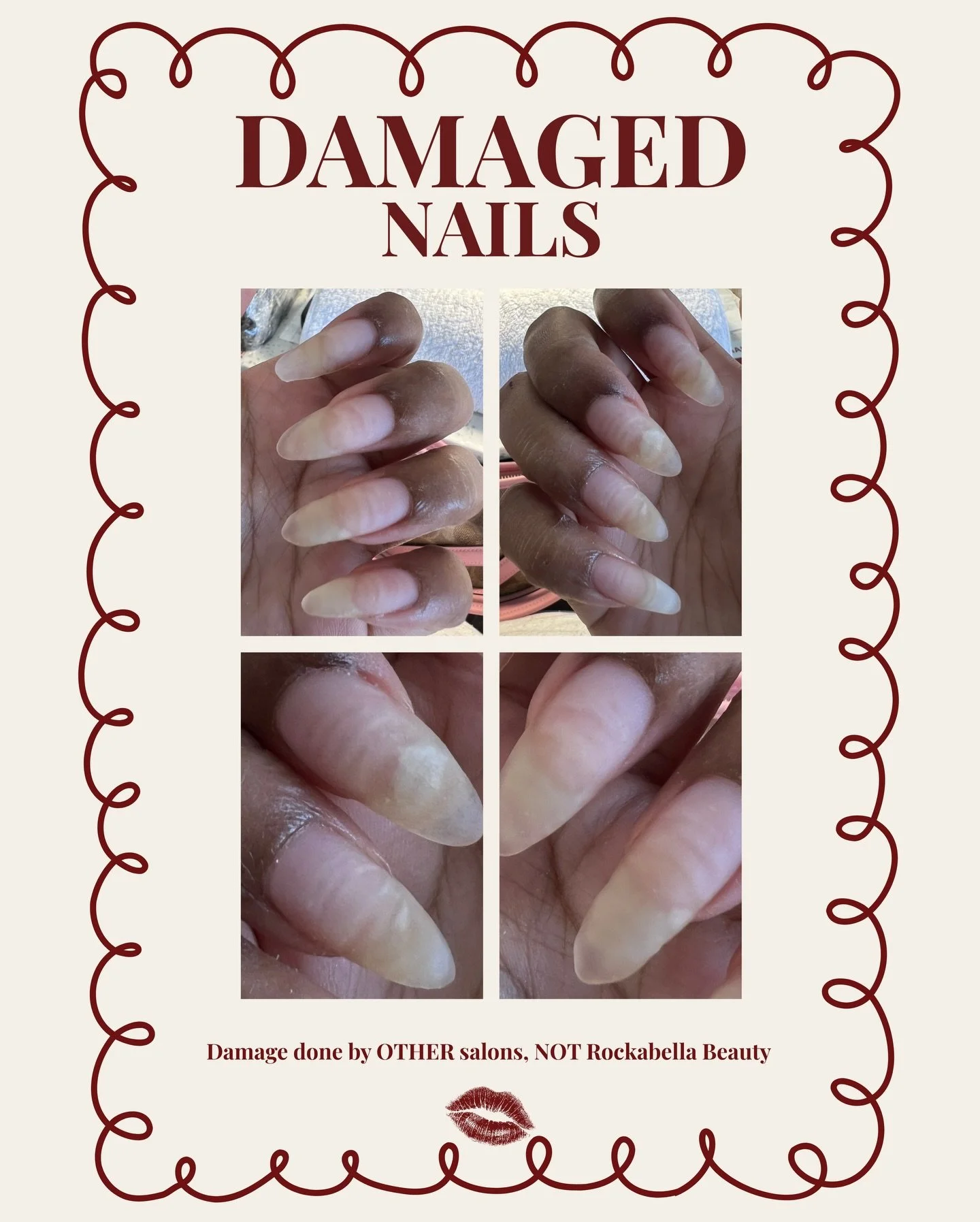 🔥Over-filed nails are not normal.
Pain during appointments is not normal.🔥

If you&rsquo;ve ever left a salon with burning, thin nails &mdash; you deserved better.

We don&rsquo;t rush. We don&rsquo;t cut corners. We protect your natural nails so y
