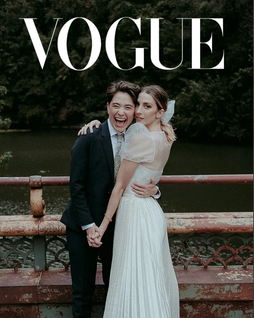 The Rain Came Just as the Brides Were Pronounced Married at the Prospect Park Boathouse