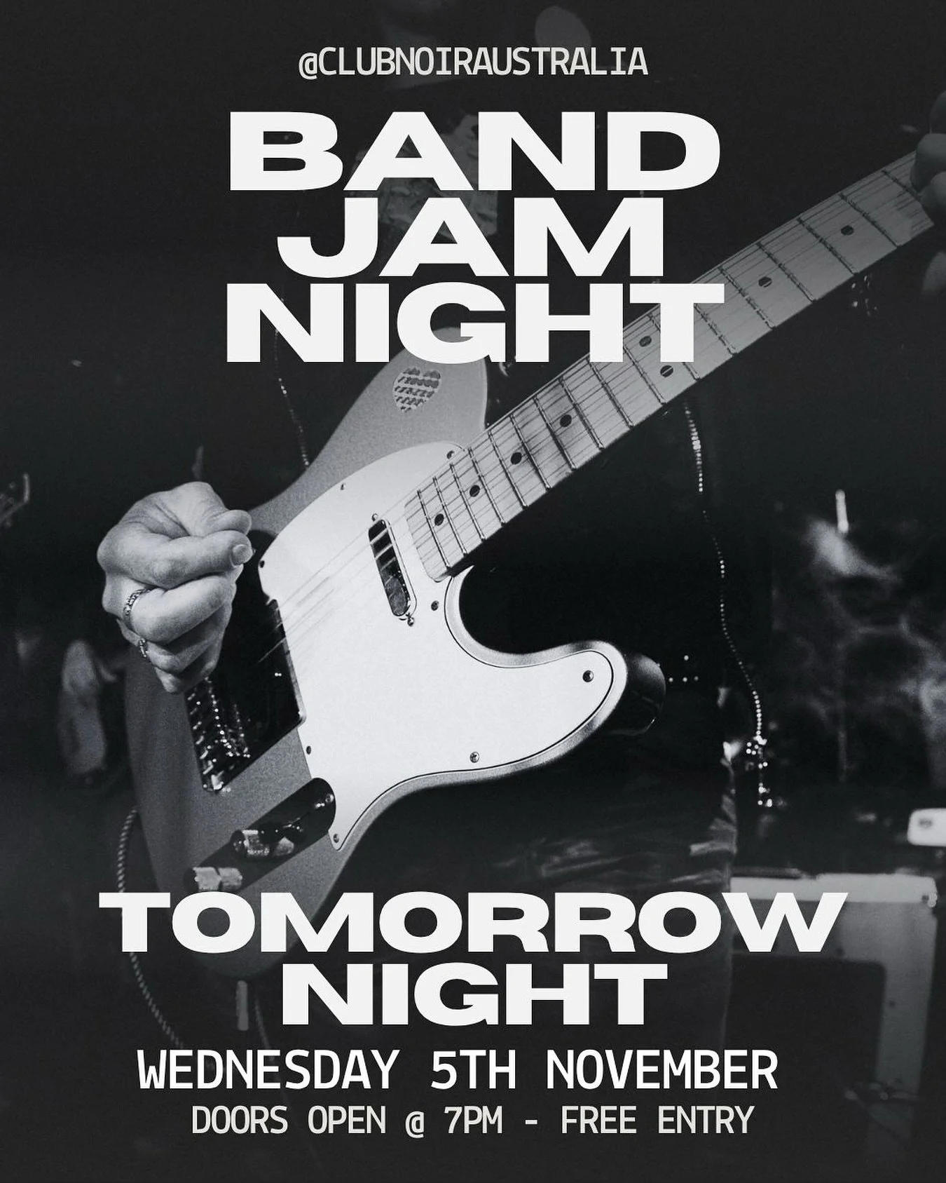 Get ready to jam! 🤘 

Band Jam is on tomorrow night. Free entry, good vibes, and mouth watering eats from @mamamuscucina food truck 🍹

Bring your instrument, your voice, or just your love for live sounds and chill nights. 
Whether you&rsquo;re jump