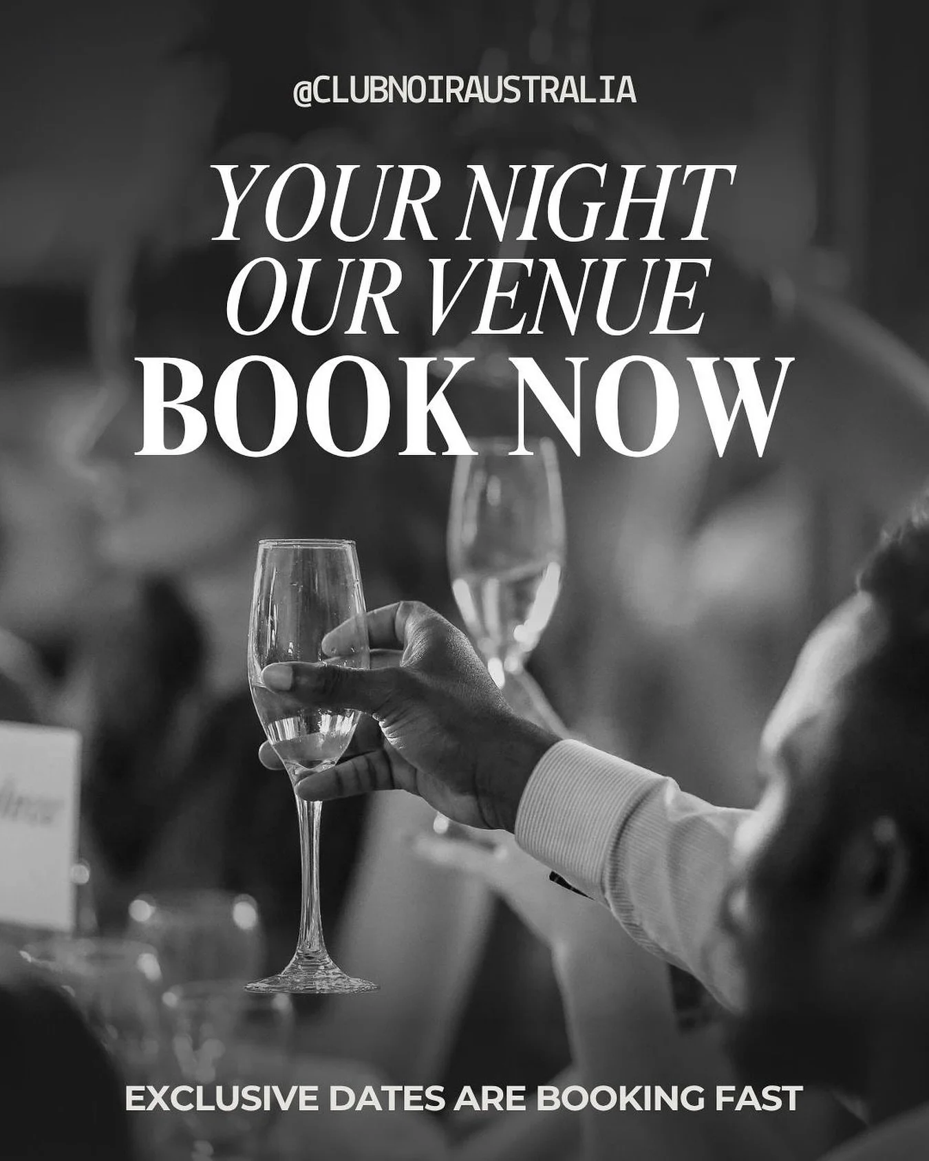 The secret&rsquo;s out, and our calendar&rsquo;s feeling it 👀

End of year celebrations, birthdays, launches, they&rsquo;re all finding their way to Club Noir!
With our final 2025 dates filling fast (and 2026 already on the horizon), now&rsquo;s the