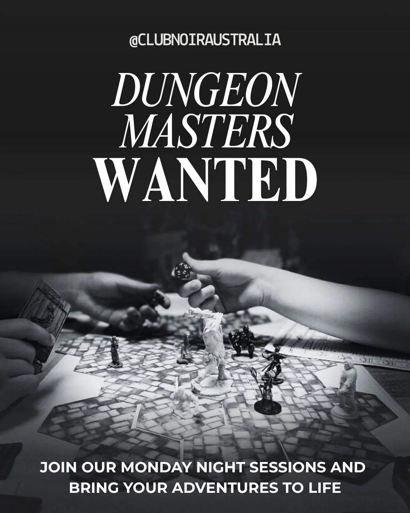 Calling all storytellers, strategists, and chaos creators! 🐉🔥

Club Noir is recruiting Dungeon Masters to lead our D&amp;D nights. Think immersive worlds, wild party dynamics, and a whole lot of dice rolling drama. 🎲

Whether you&rsquo;re a season