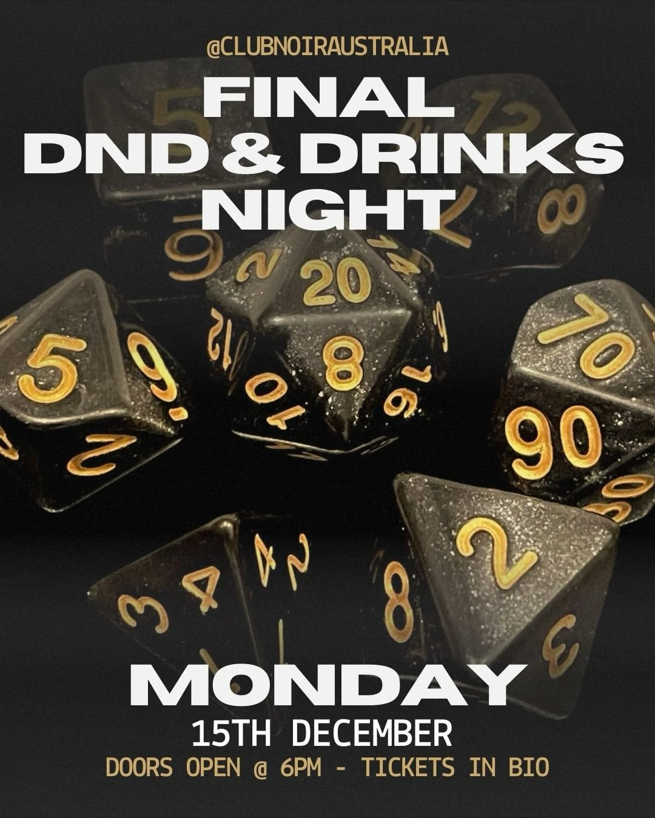 Wrapping up the year with a roll of the dice! 🎲✨ 

Join us for our final Dungeons &amp; Dragons night of 2025 &mdash; with festive cheer, epic quests, and maybe a little holiday mischief under the mistletoe! 🎄🗡️ 

#DnDChristmas #RollForFestivity #