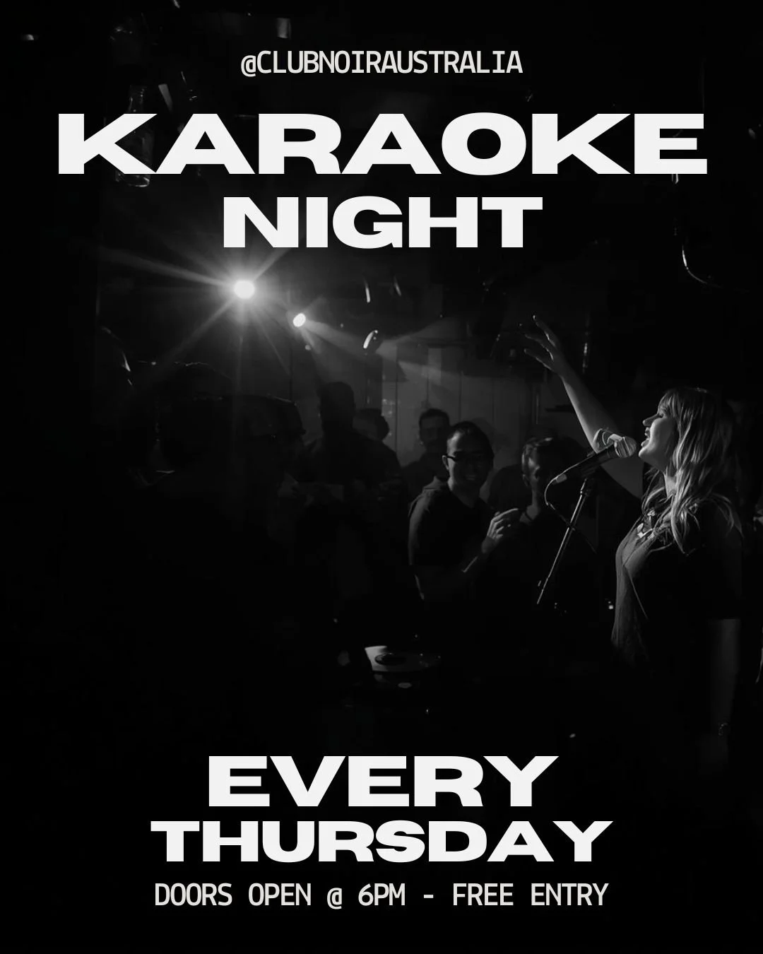 Karaoke every Thursday at Club Noir, starting at 6pm!
Step up to the mic or come cheer on your friends and soak up the vibes.

And a little reminder: if you love singing and community, there&rsquo;s a choir upstairs at @performancestudiosaustralia fr