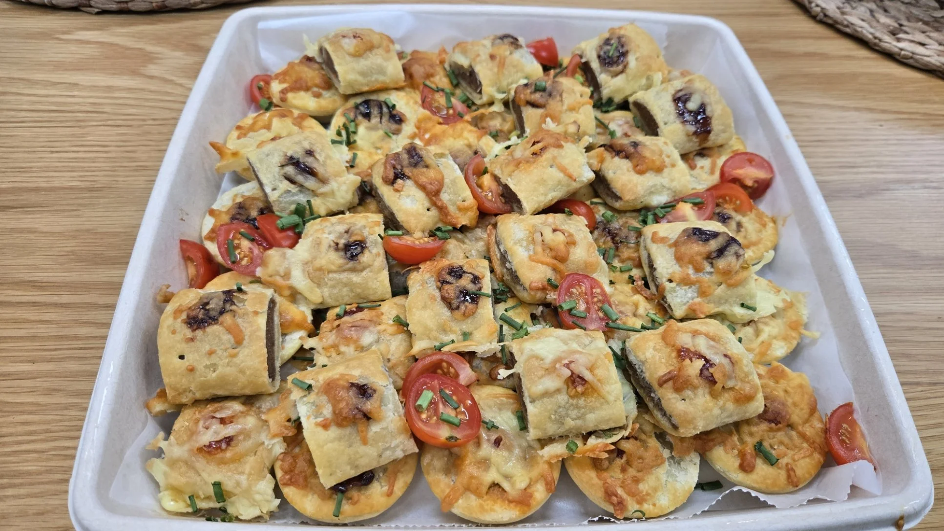 Mini pies and sausage rolls