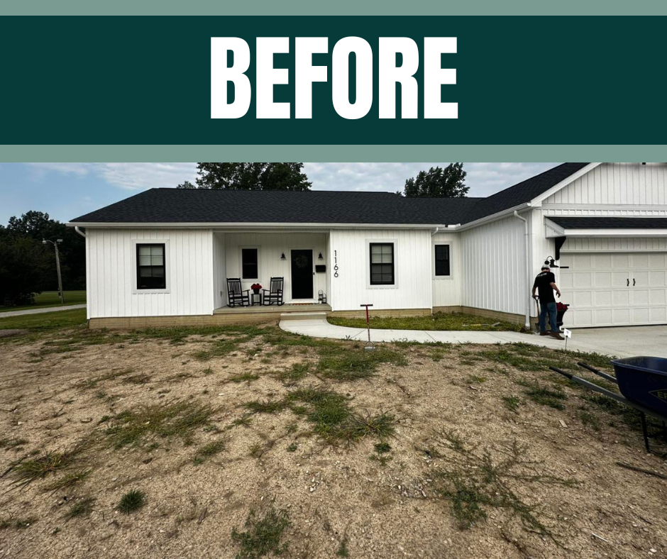 yard before new lawn installation Sandusky Ohio uneven patchy lawn Turf Rehab